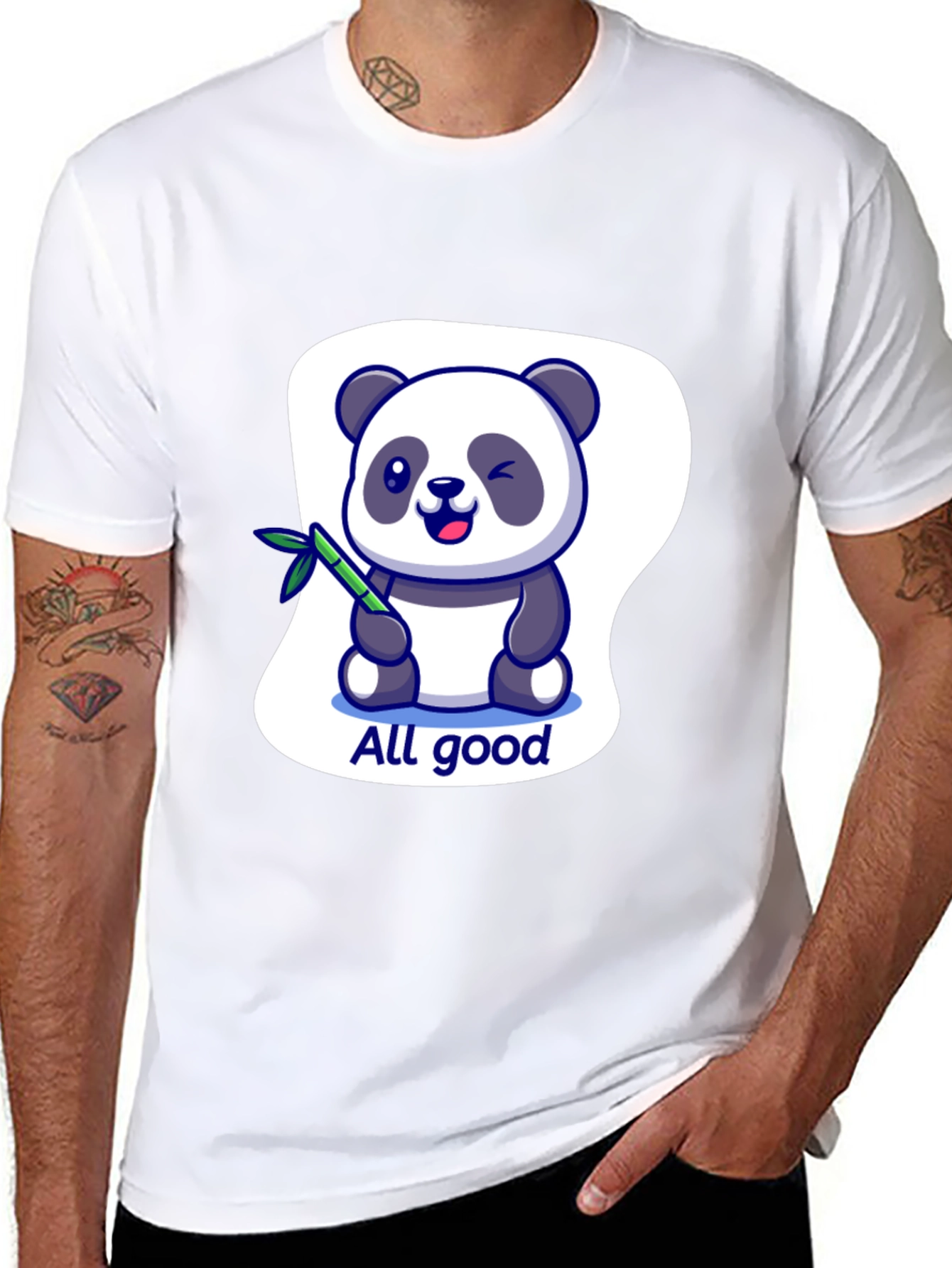All Good Panda Graphic T-Shirt