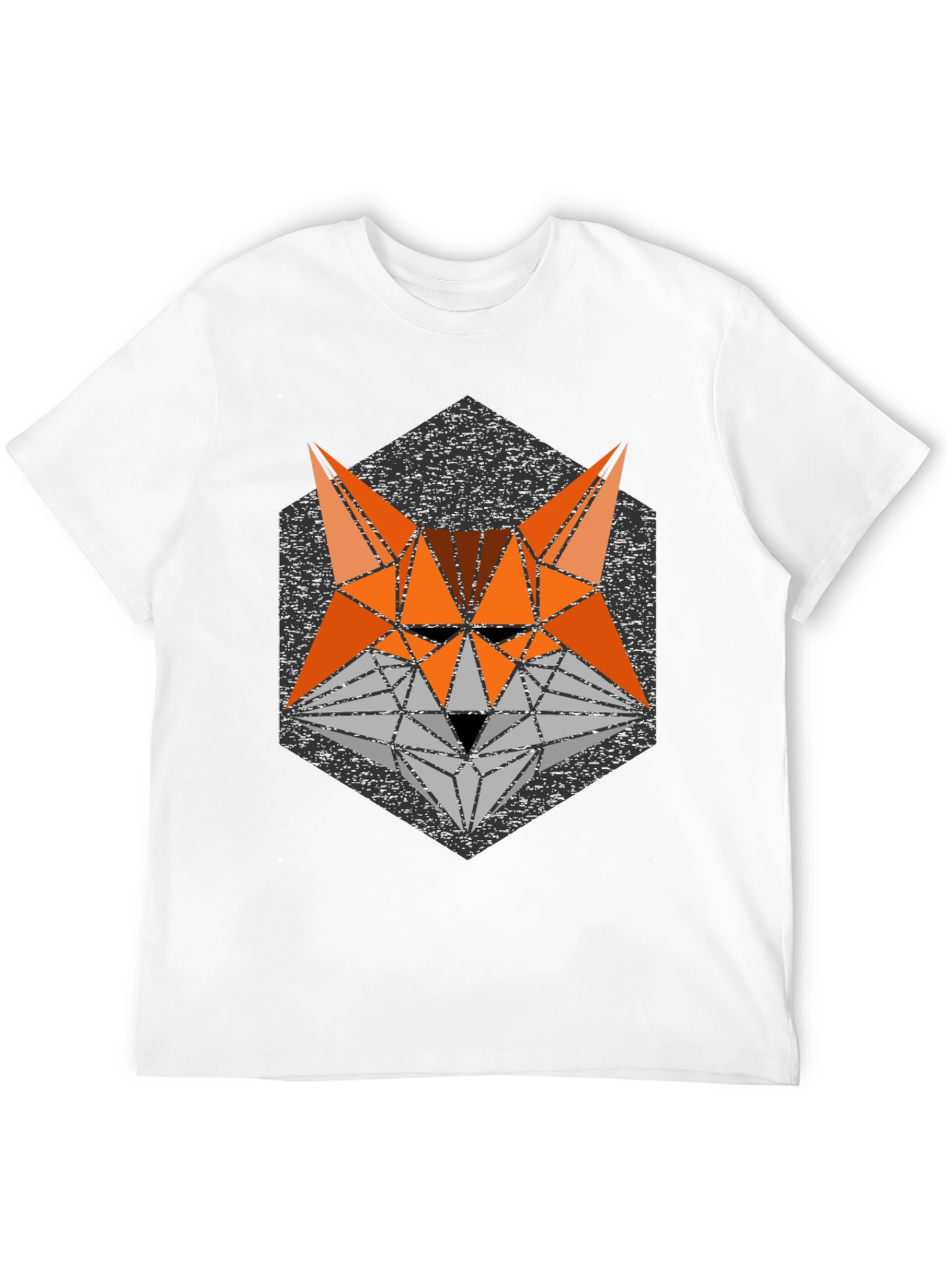 Geometric Fox Graphic T-Shirt - Modern Animal Print Tee