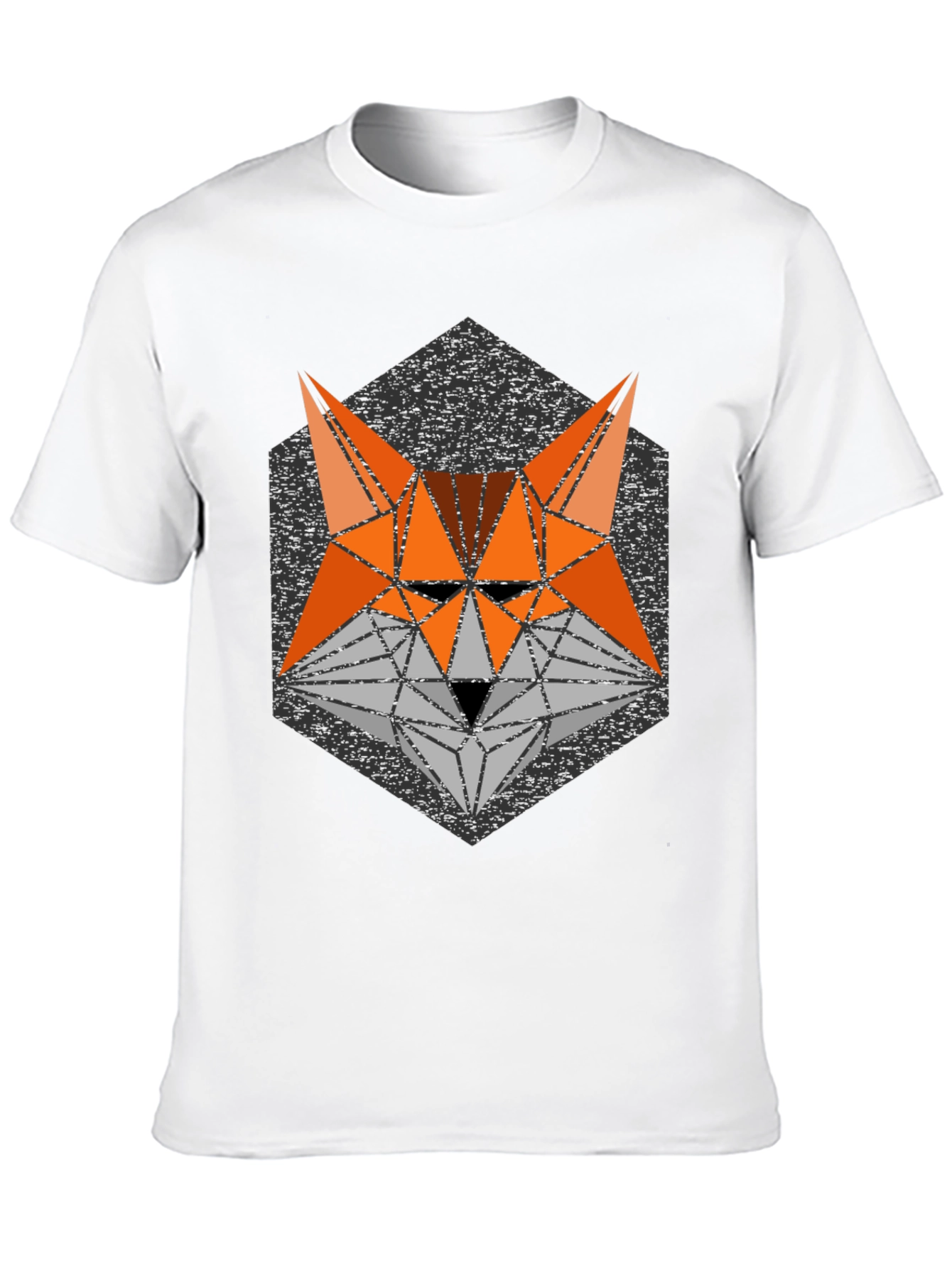Geometric Fox Graphic T-Shirt - Modern Animal Print Tee