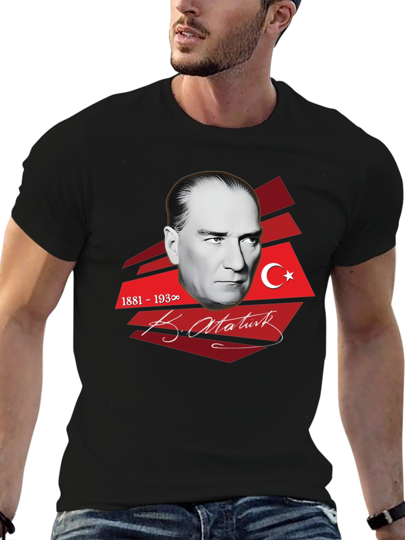 Atatürk Graphic T-Shirt - Black Stylish Mens Tee