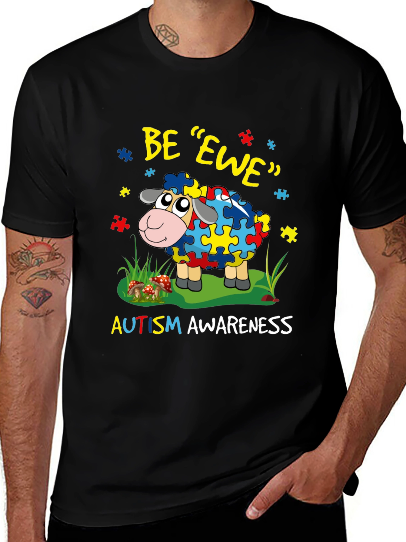 Autism Awareness Puzzle Sheep T-Shirt