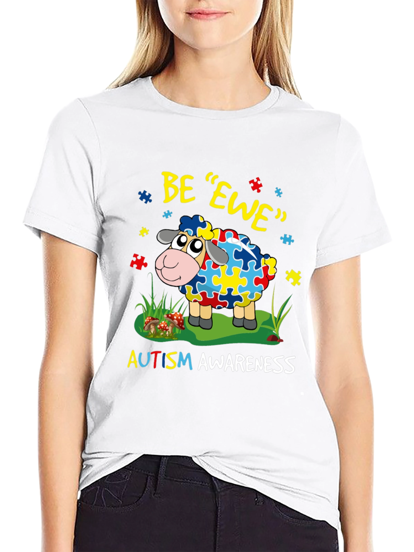 Autism Awareness Puzzle Sheep T-Shirt