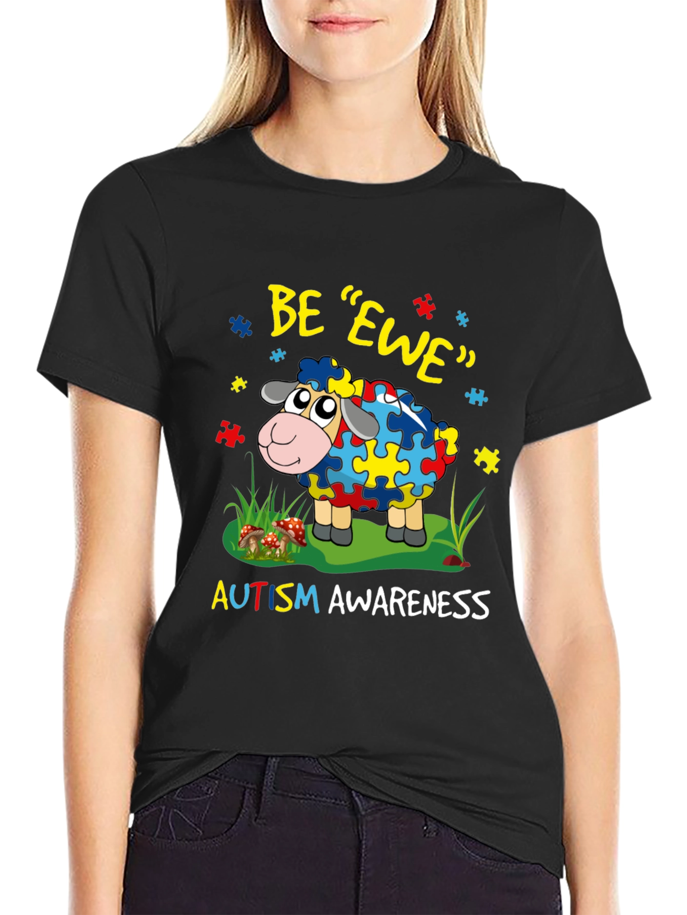 Autism Awareness Puzzle Sheep T-Shirt