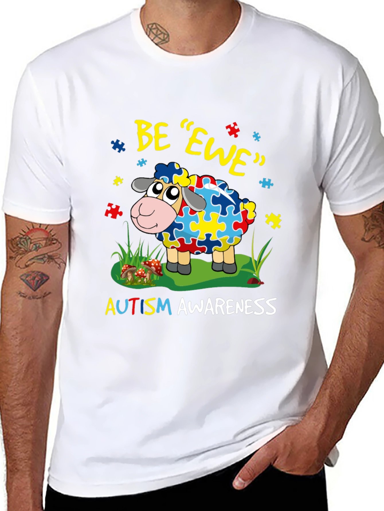 Autism Awareness Puzzle Sheep T-Shirt