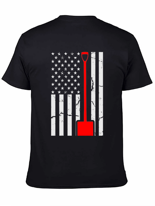American Flag Shovel T-Shirt