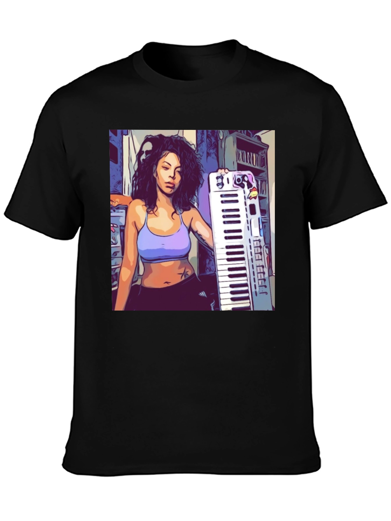 Graphic Print T-Shirt - Musician Design