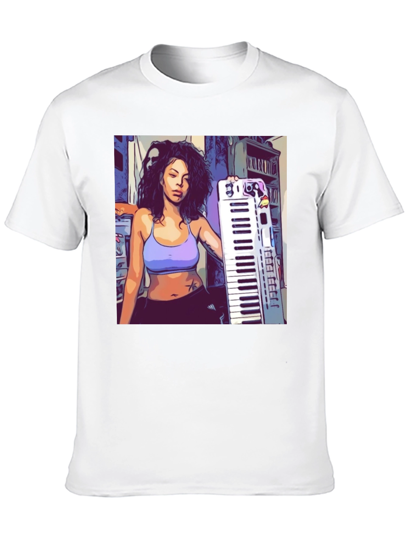 Graphic Print T-Shirt - Musician Design