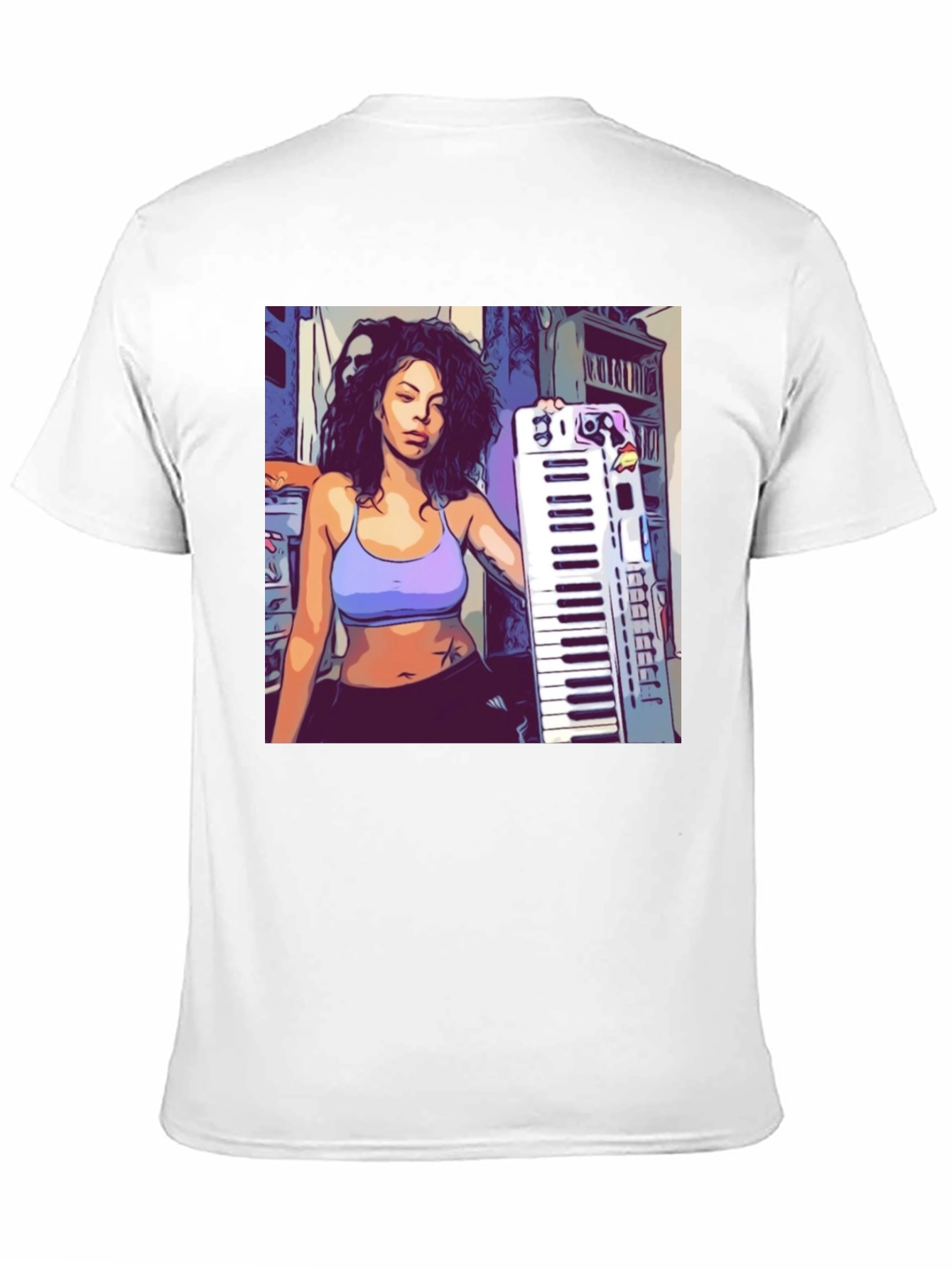 Graphic Print T-Shirt - Musician Design