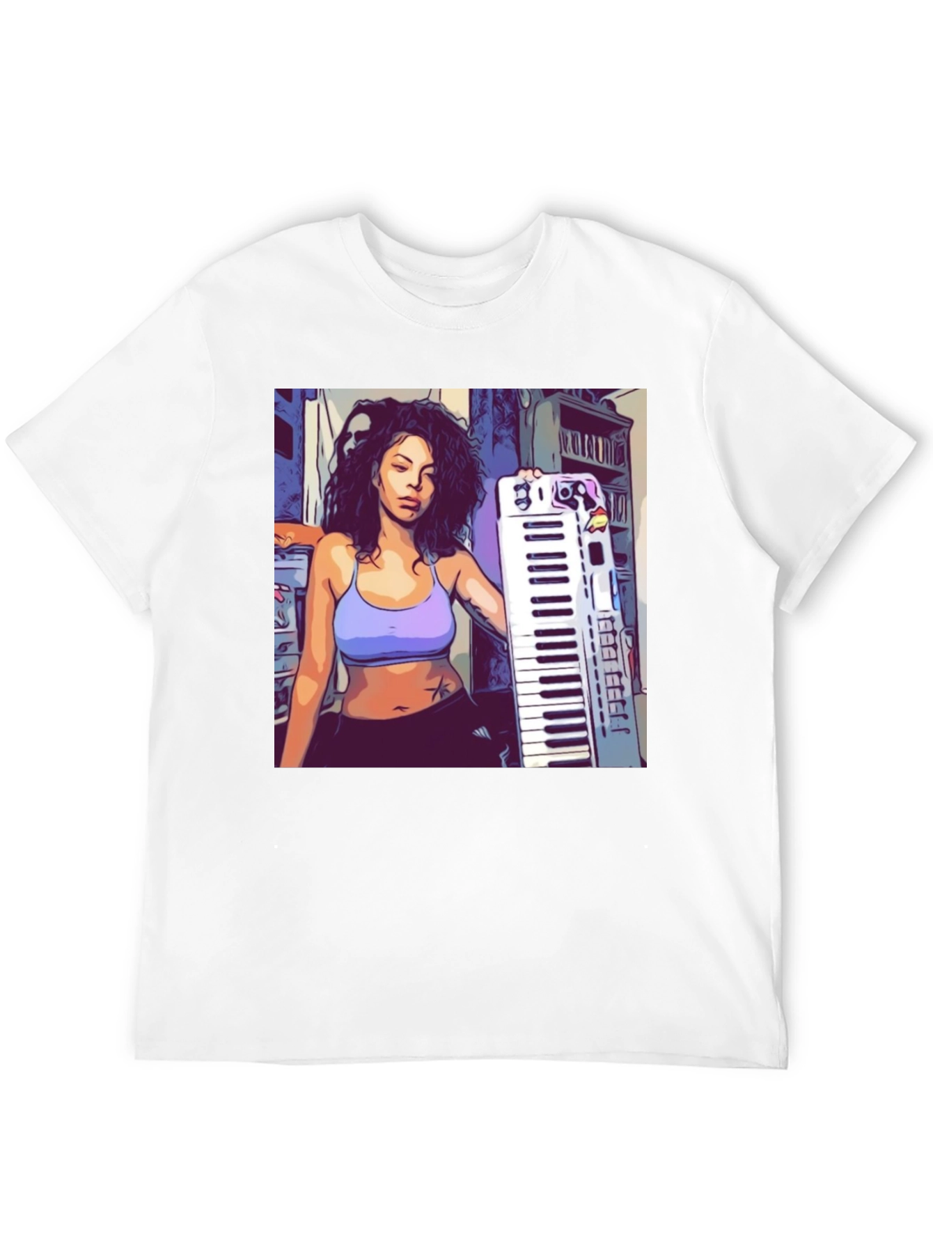 Graphic Print T-Shirt - Musician Design