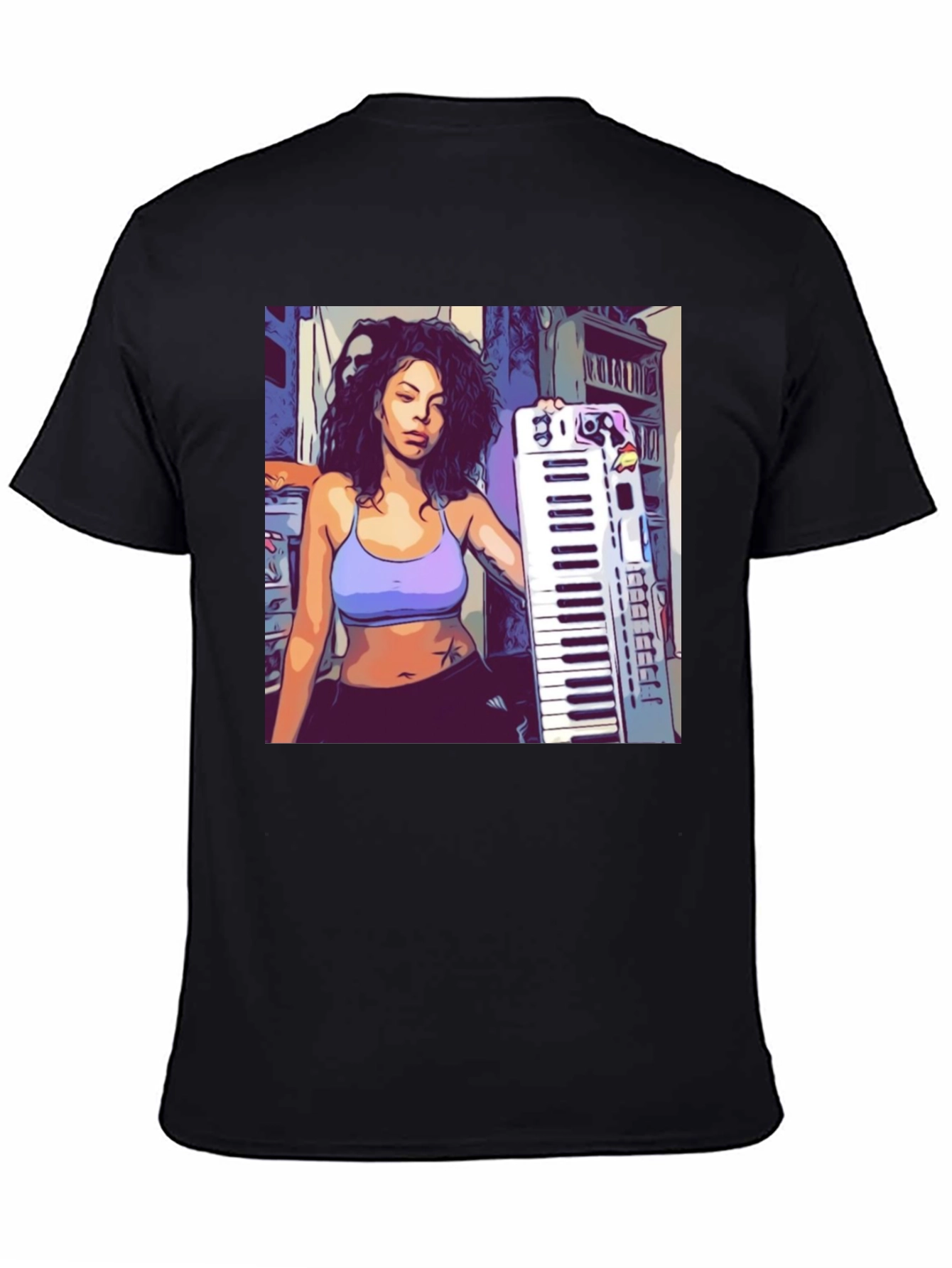 Graphic Print T-Shirt - Musician Design