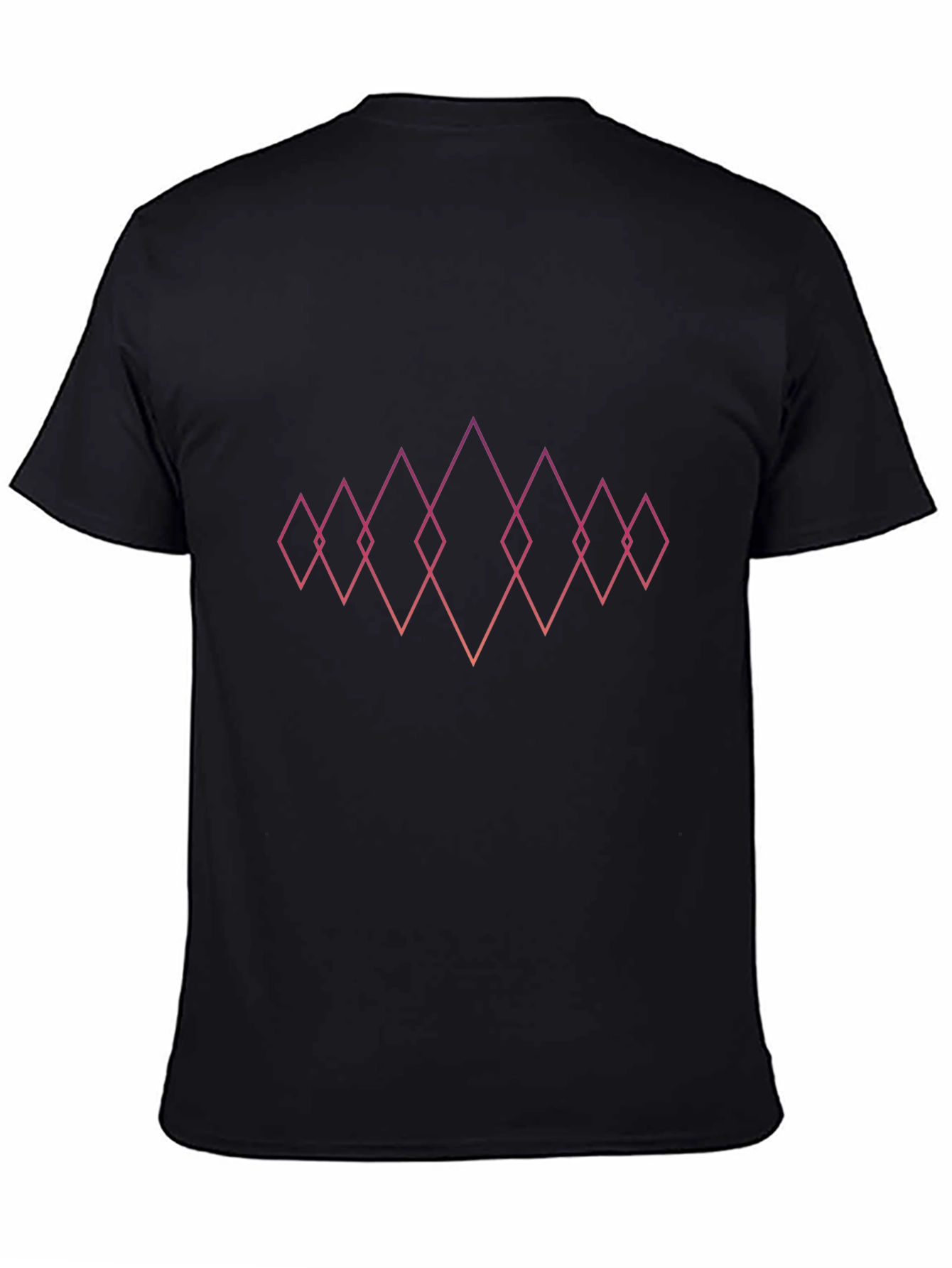 Geometric Diamond Design Black T-Shirt