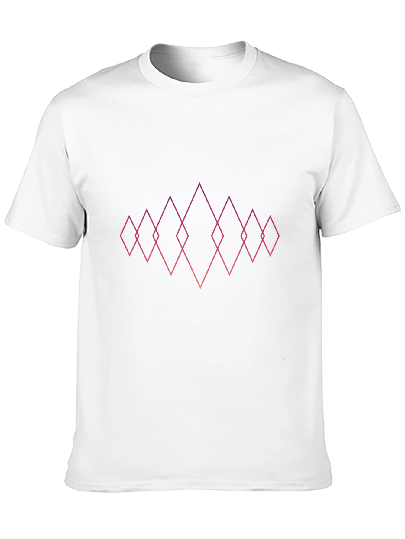 Geometric Diamond Design Black T-Shirt
