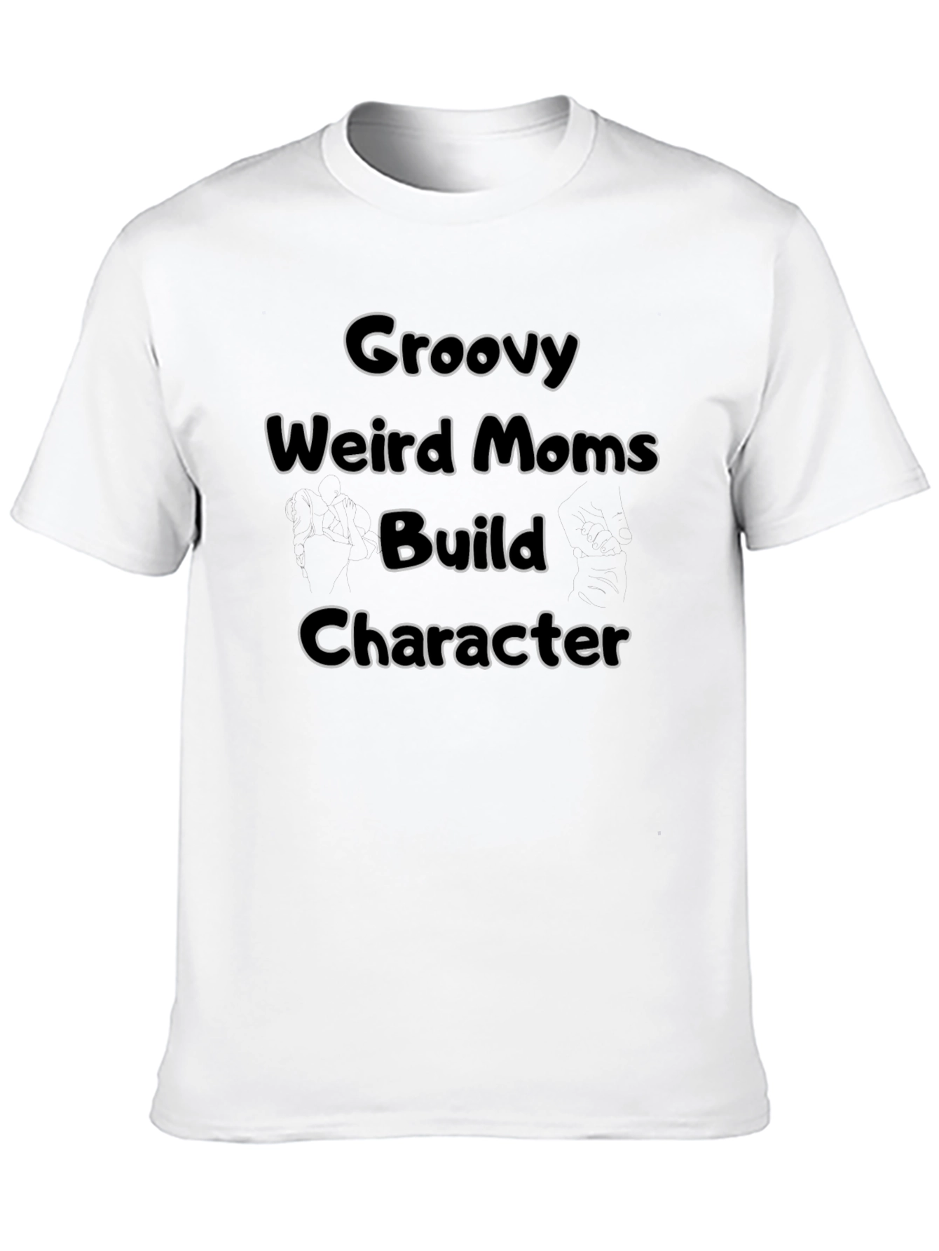 Groovy Weird Moms Build Character Black T-Shirt