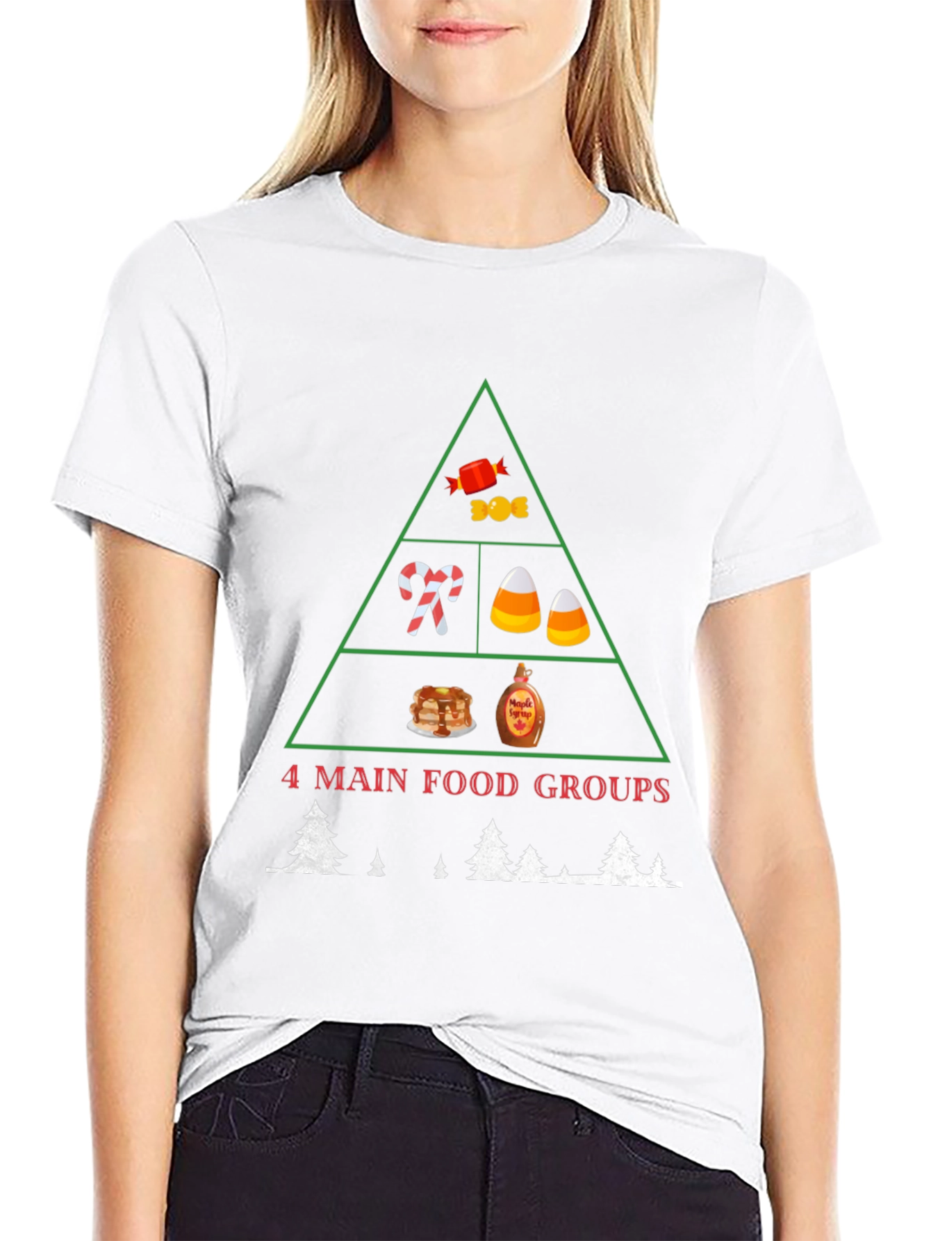 4 Main Food Groups Christmas T-Shirt