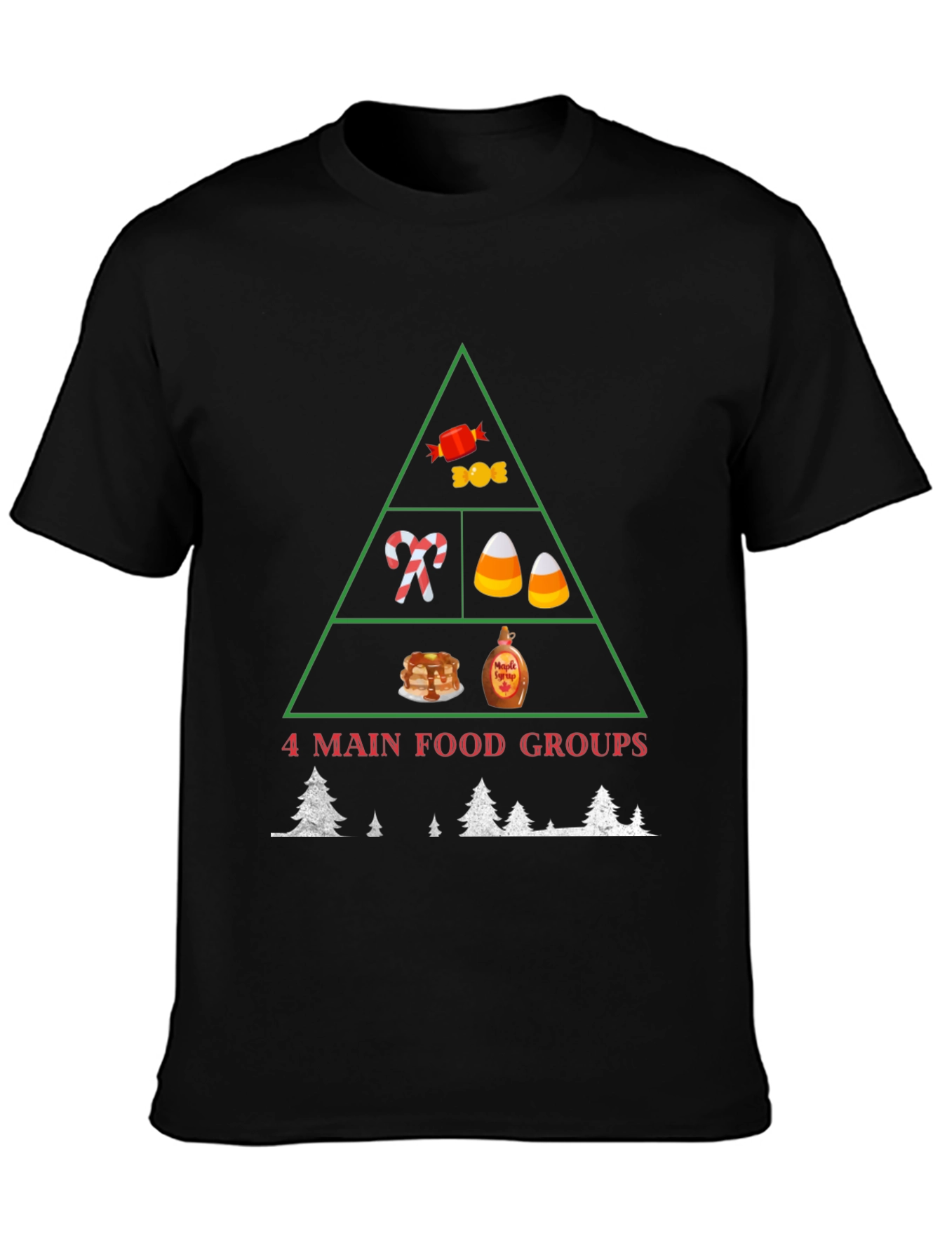 4 Main Food Groups Christmas T-Shirt