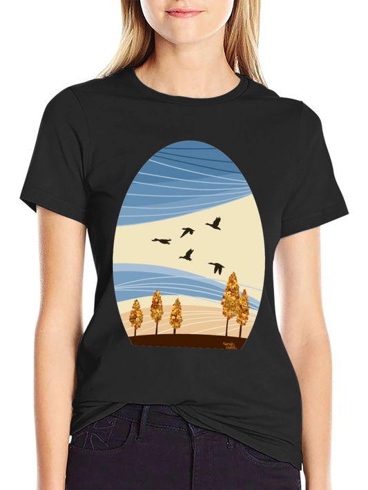 Autumn Landscape Graphic Tee - Nature Inspired Design