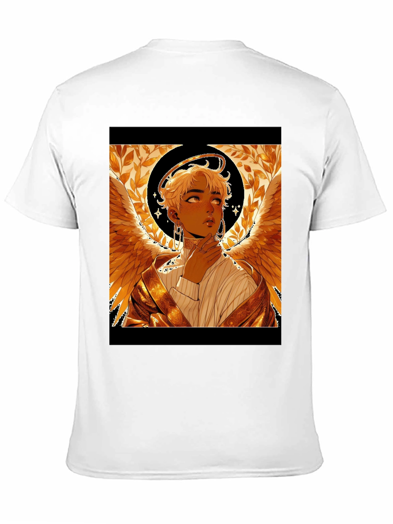 Angel Graphic Print Black Cotton Tee