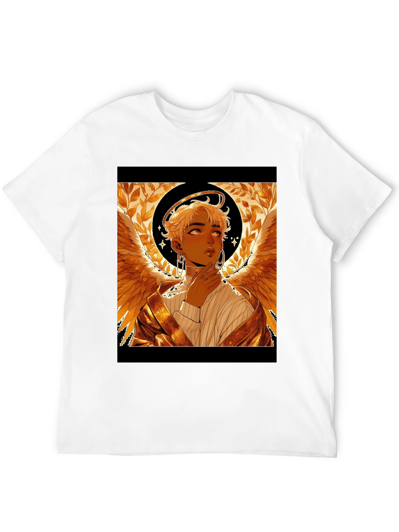 Angel Graphic Print Black Cotton Tee