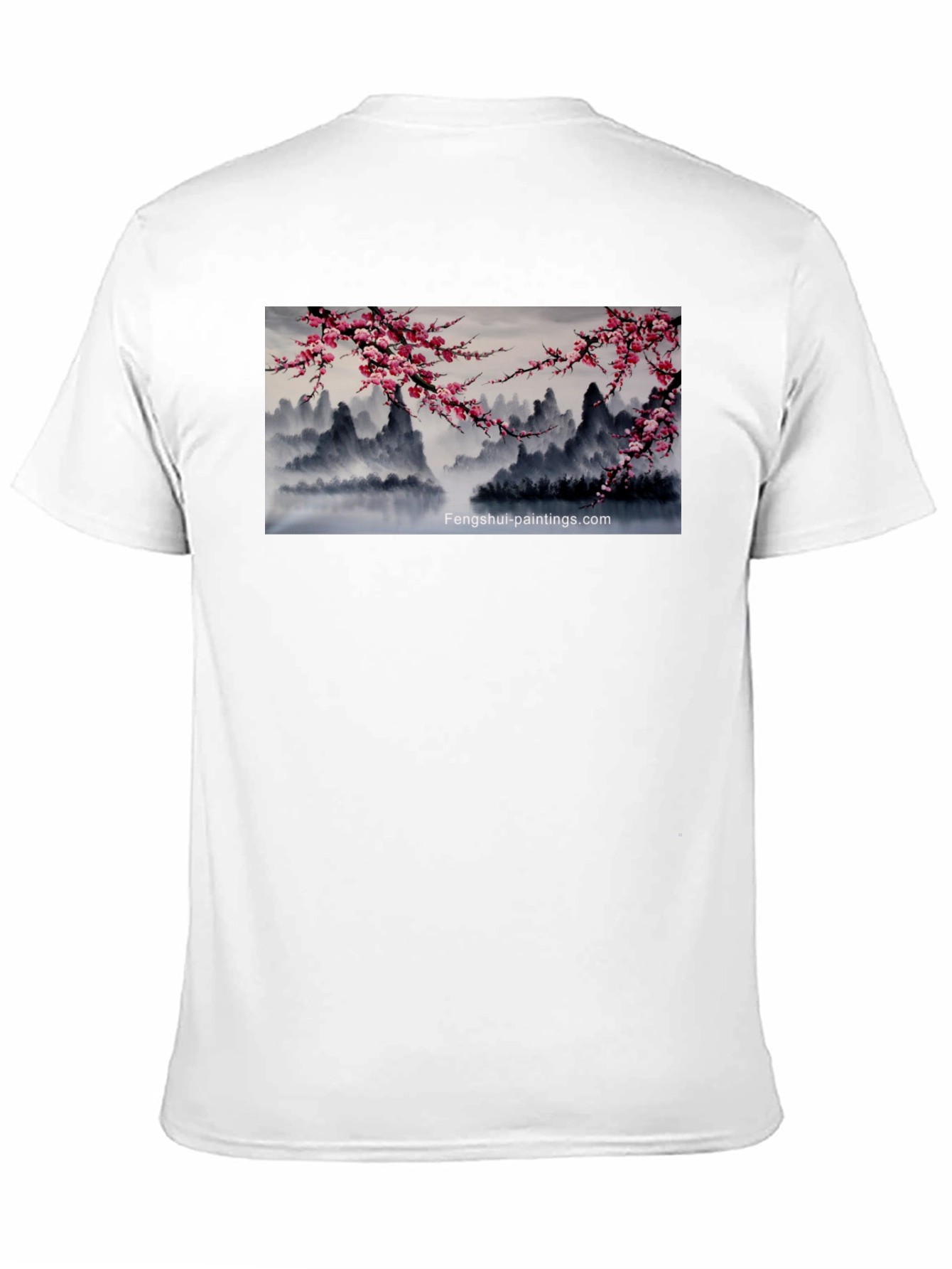 Artistic Asian Landscape Graphic Tee - Black