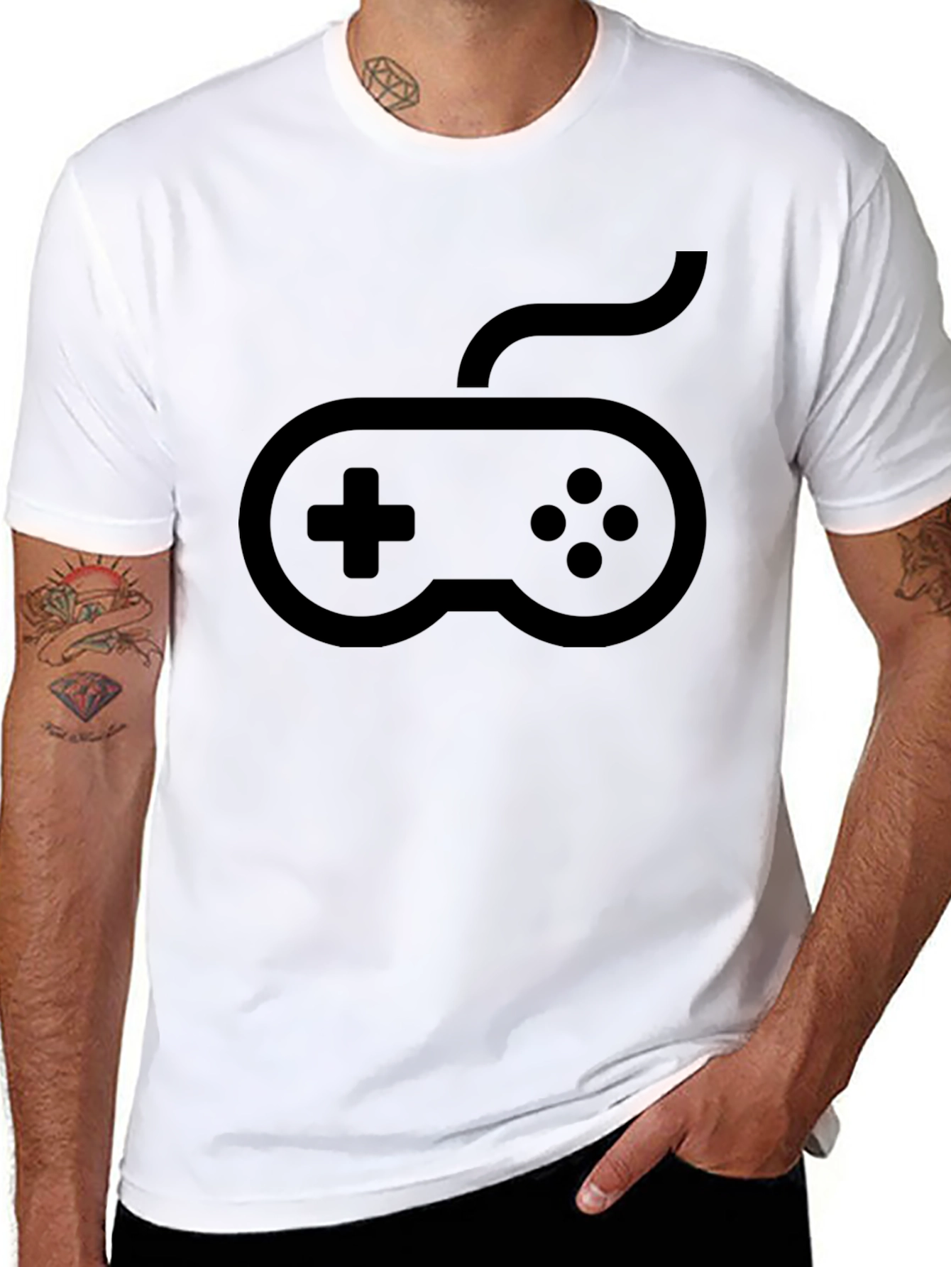 Gamer Graphic Tee - Console Controller Design - Black