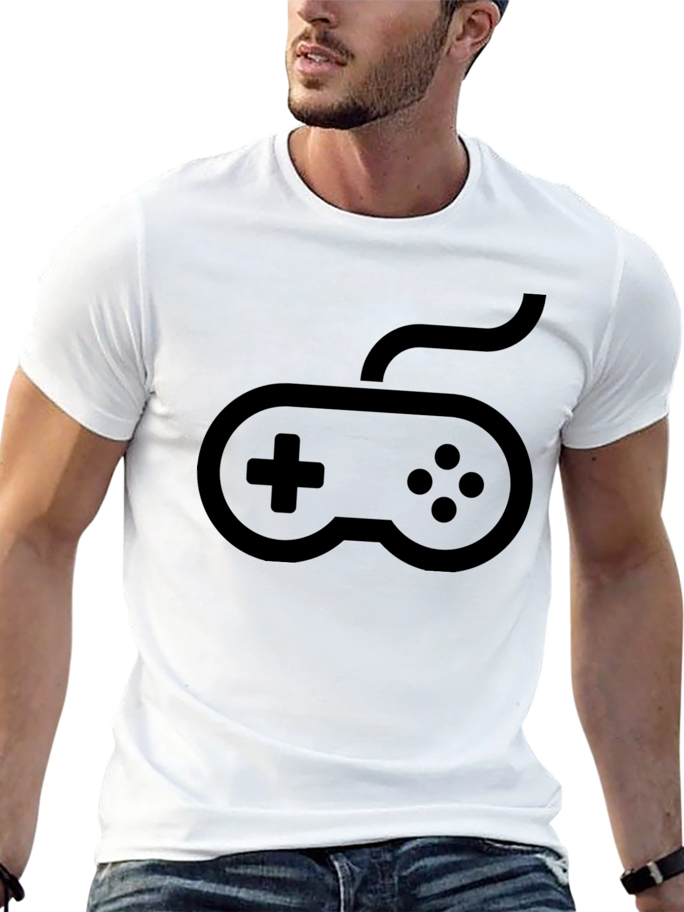Gamer Graphic Tee - Console Controller Design - Black