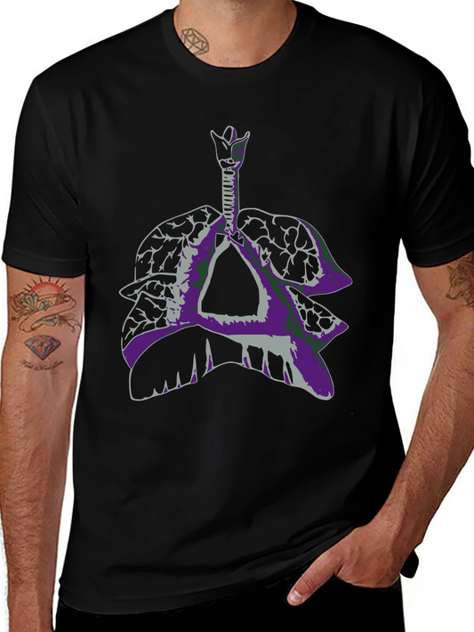 Anatomical Lungs Graphic Tee - Unique Design Black