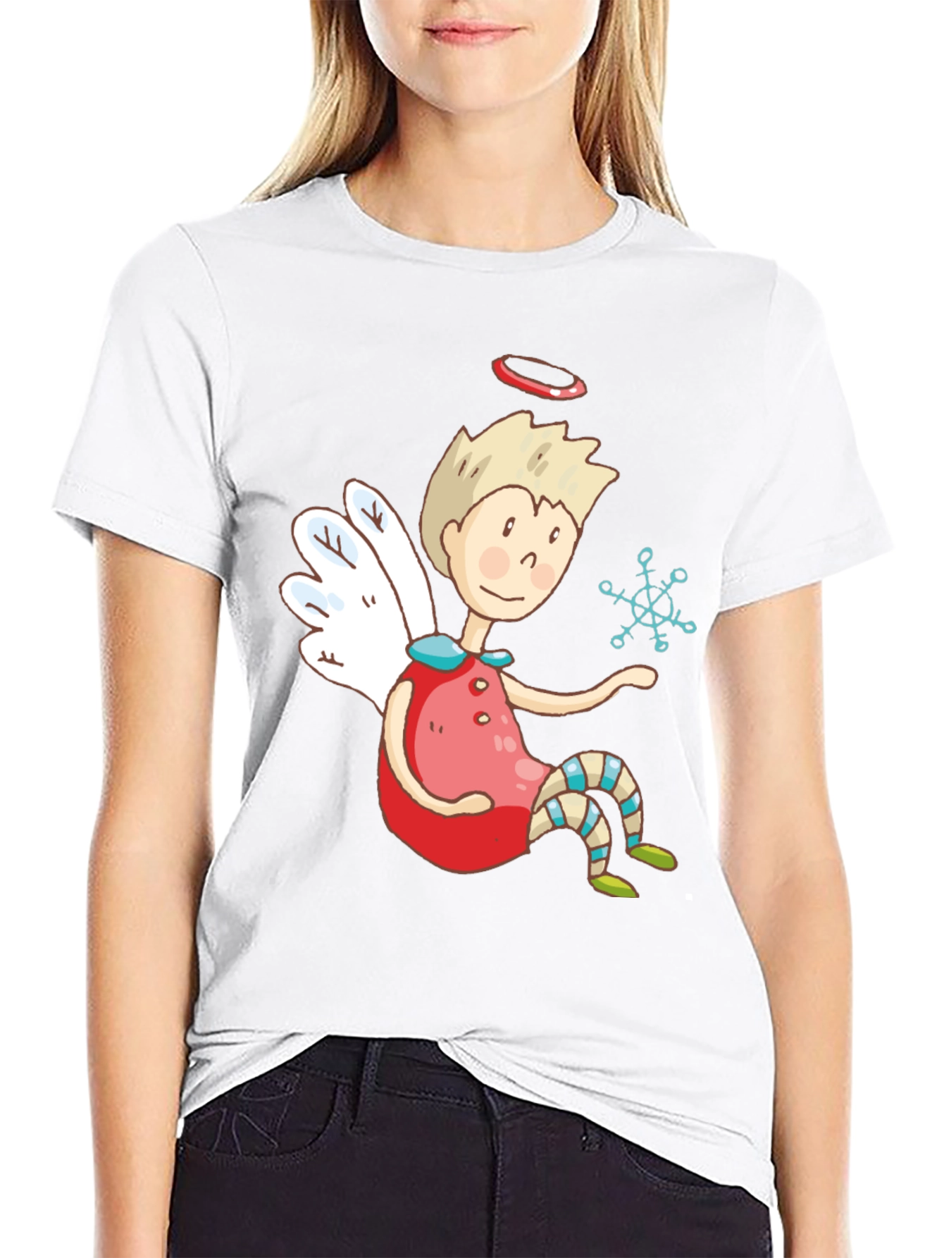 Angel with Snowflake Graphic Tee