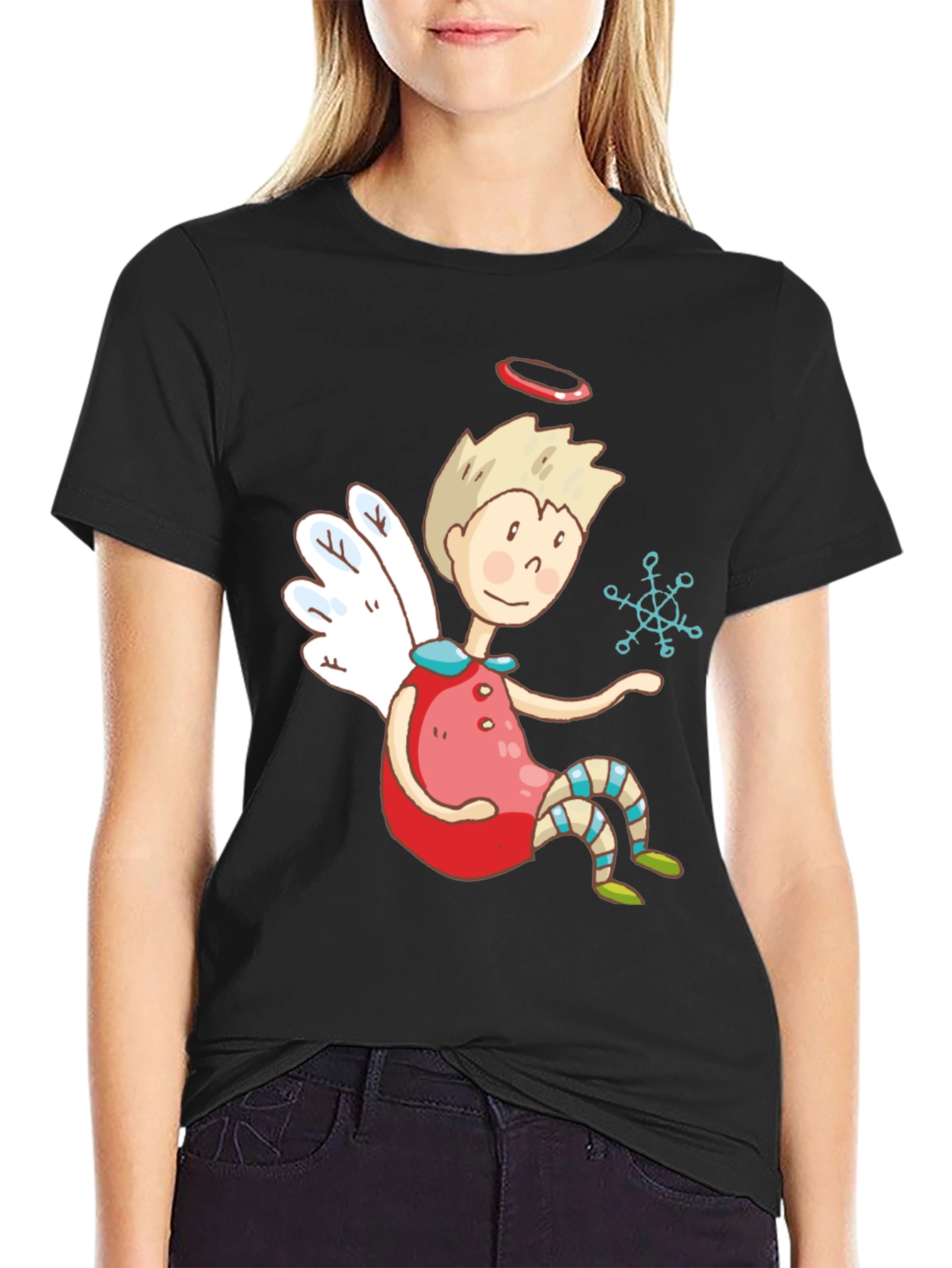 Angel with Snowflake Graphic Tee