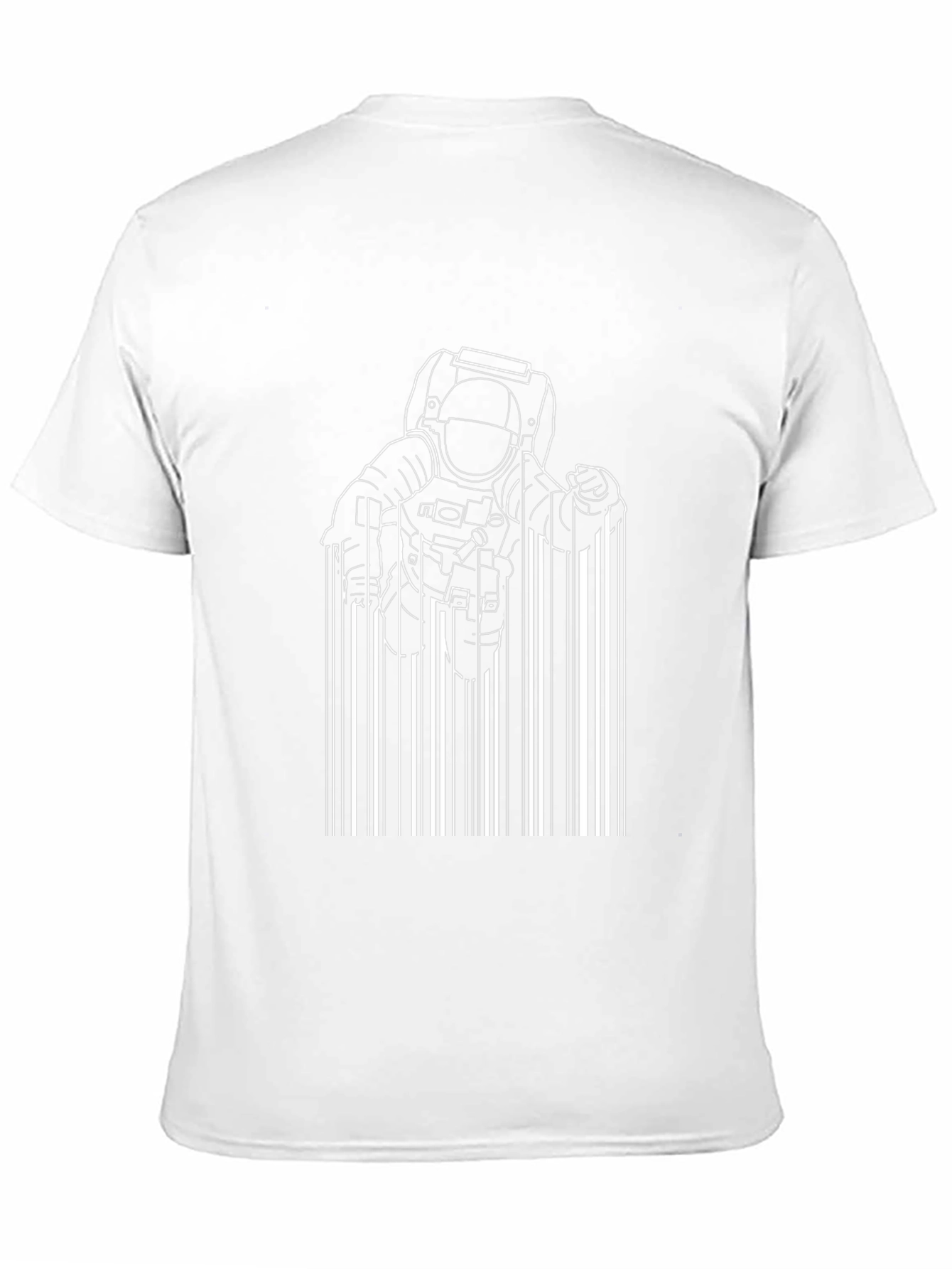 Astronaut Barcode Graphic Black T-Shirt
