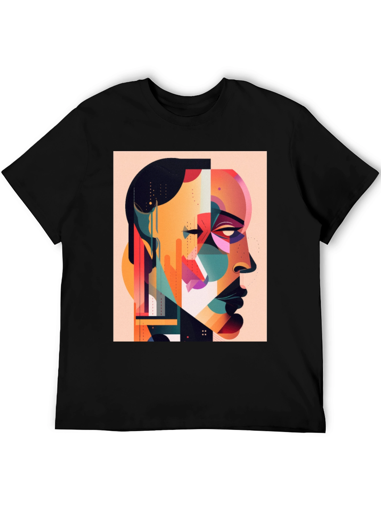 Abstract Art Print Black T-Shirt - Modern Graphic Tee