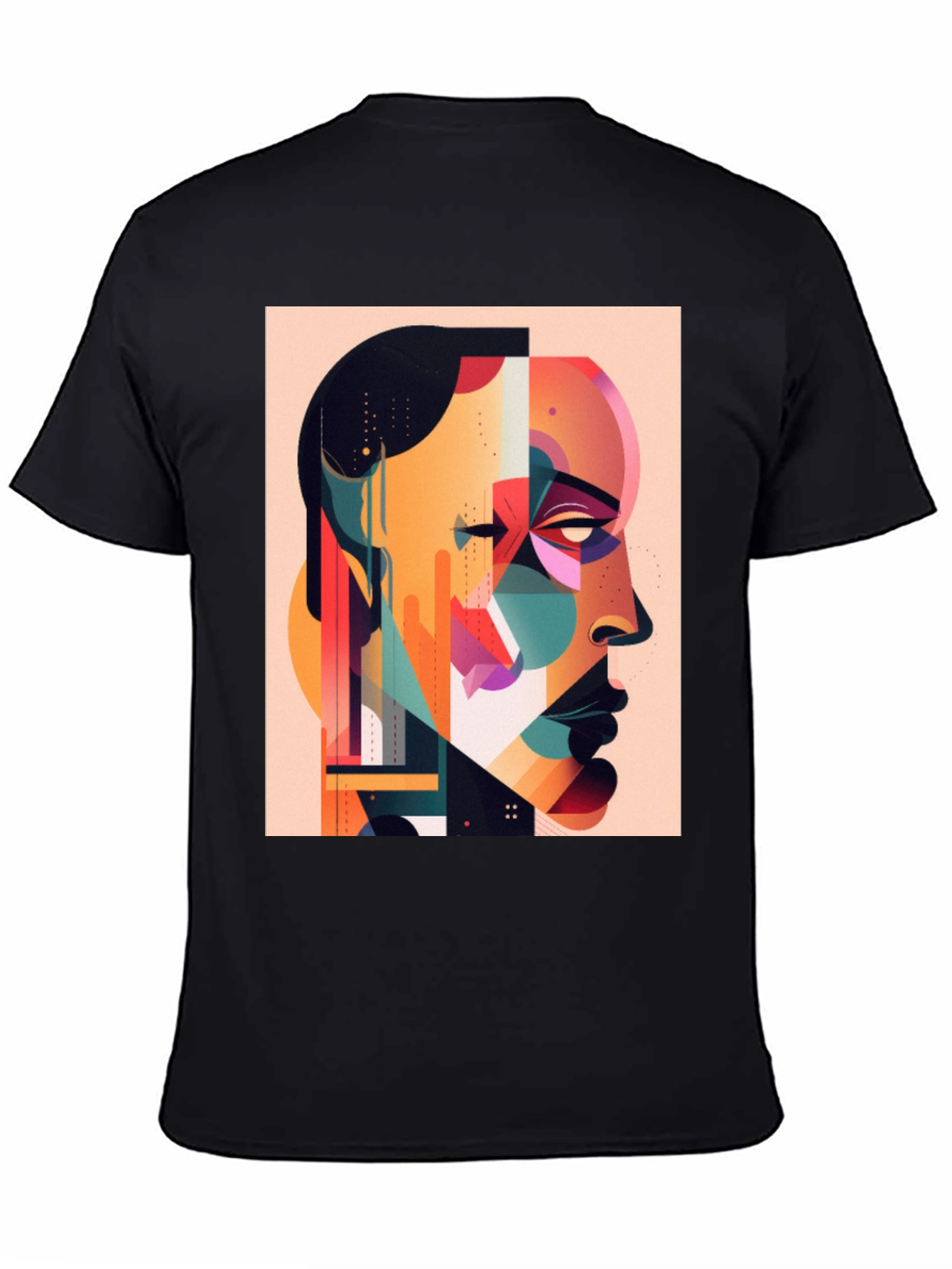 Abstract Art Print Black T-Shirt - Modern Graphic Tee