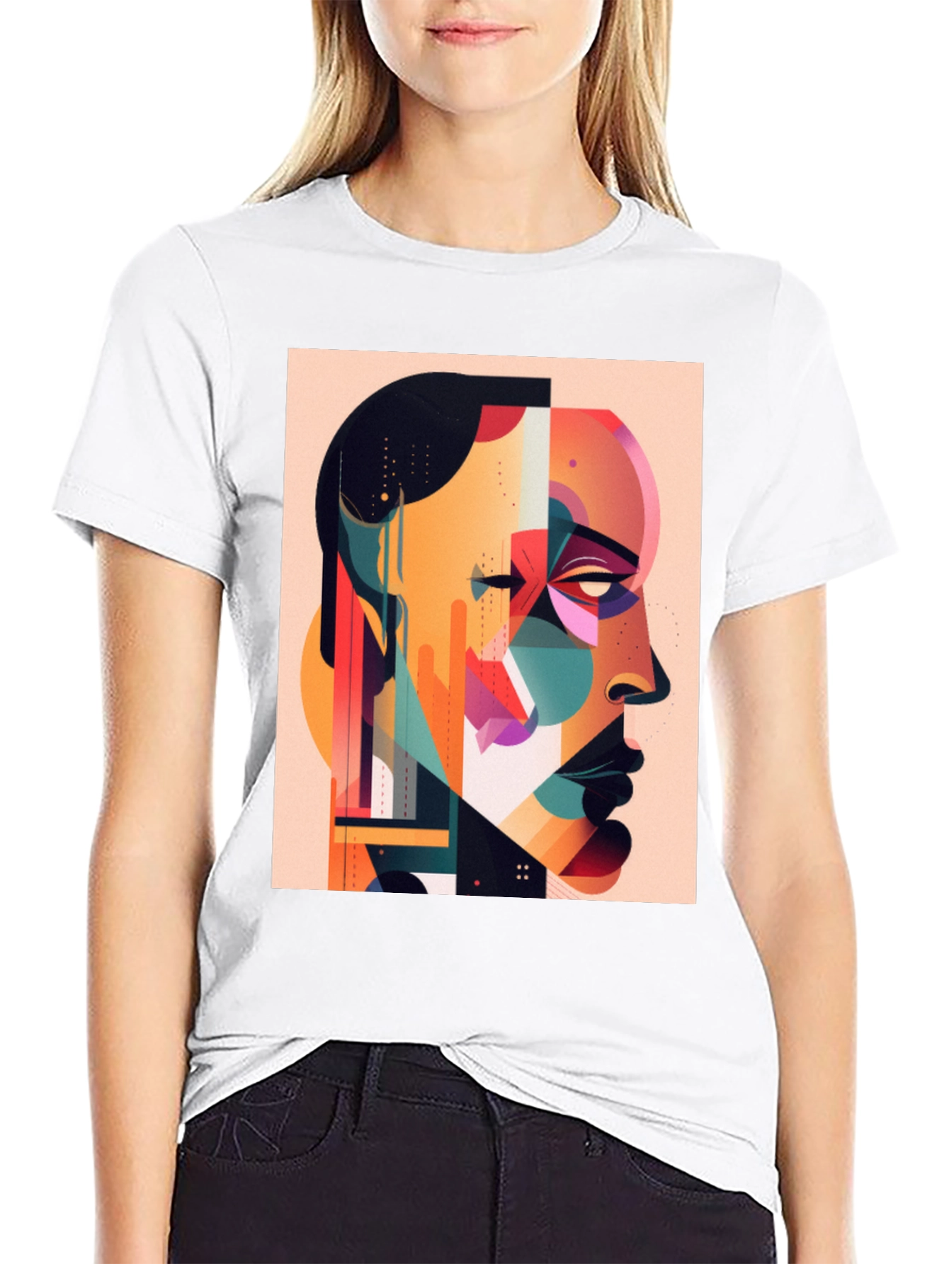 Abstract Art Print Black T-Shirt - Modern Graphic Tee