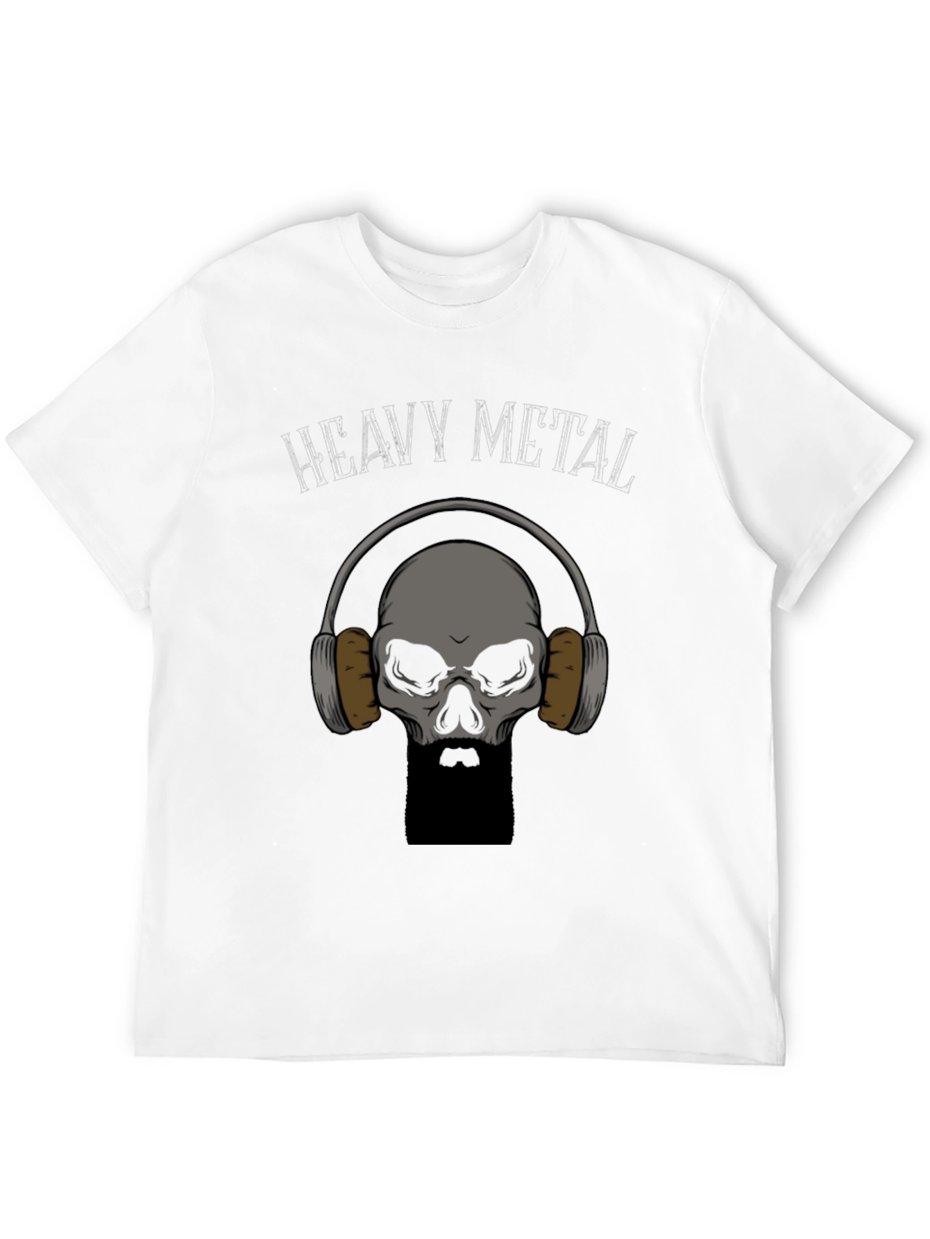 Heavy Metal Skull Graphic Tee - Black Cotton T-Shirt