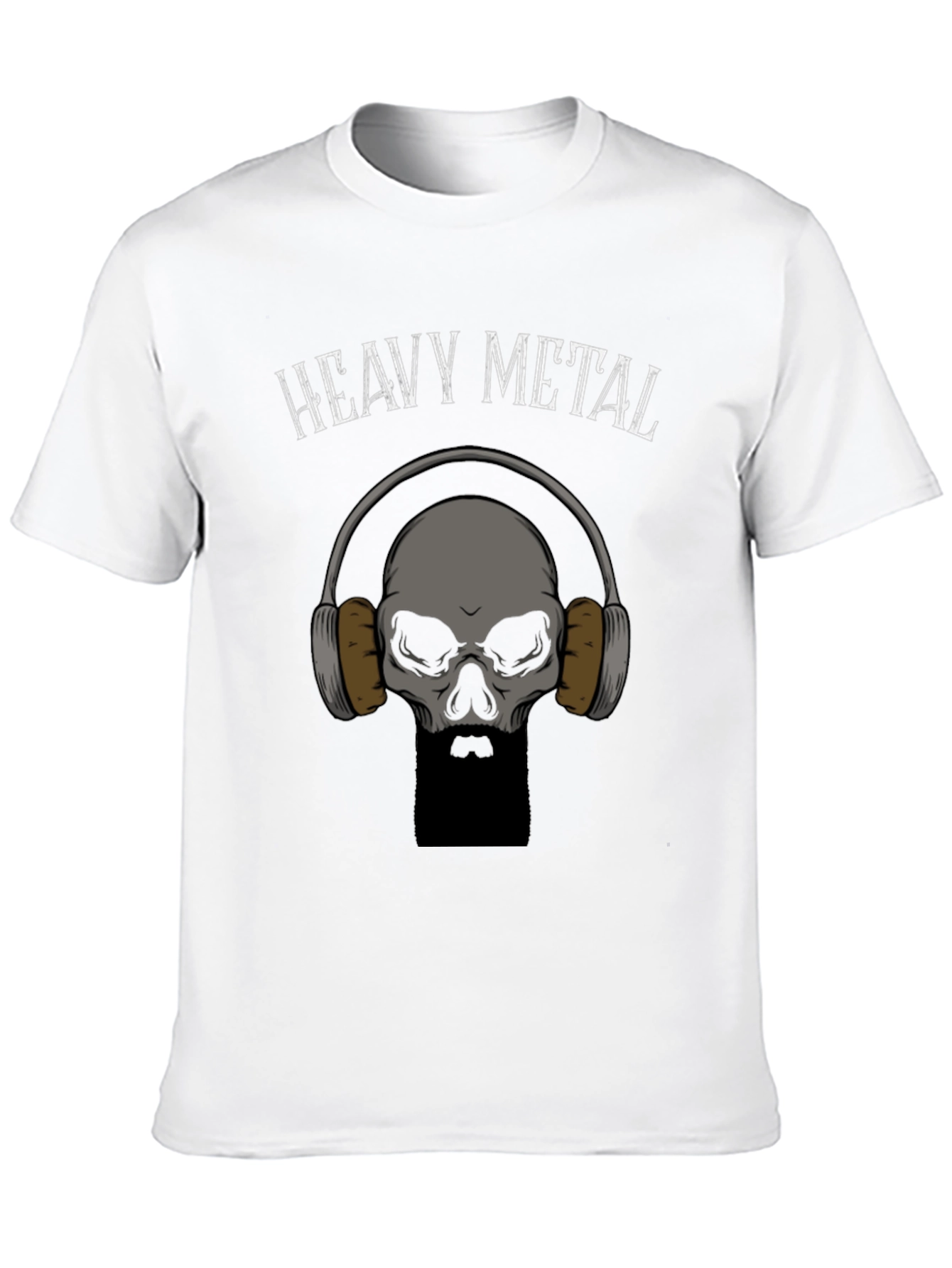 Heavy Metal Skull Graphic Tee - Black Cotton T-Shirt