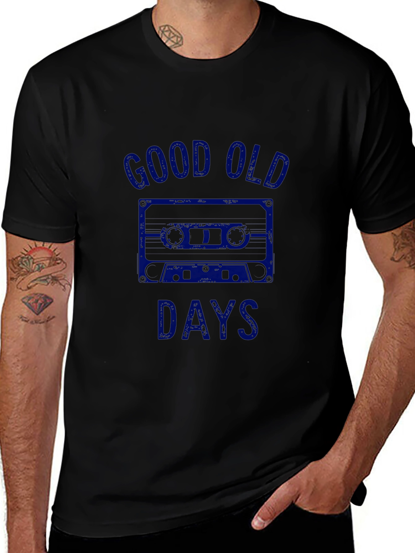 Good Old Days Graphic Tee - Retro Cassette Design