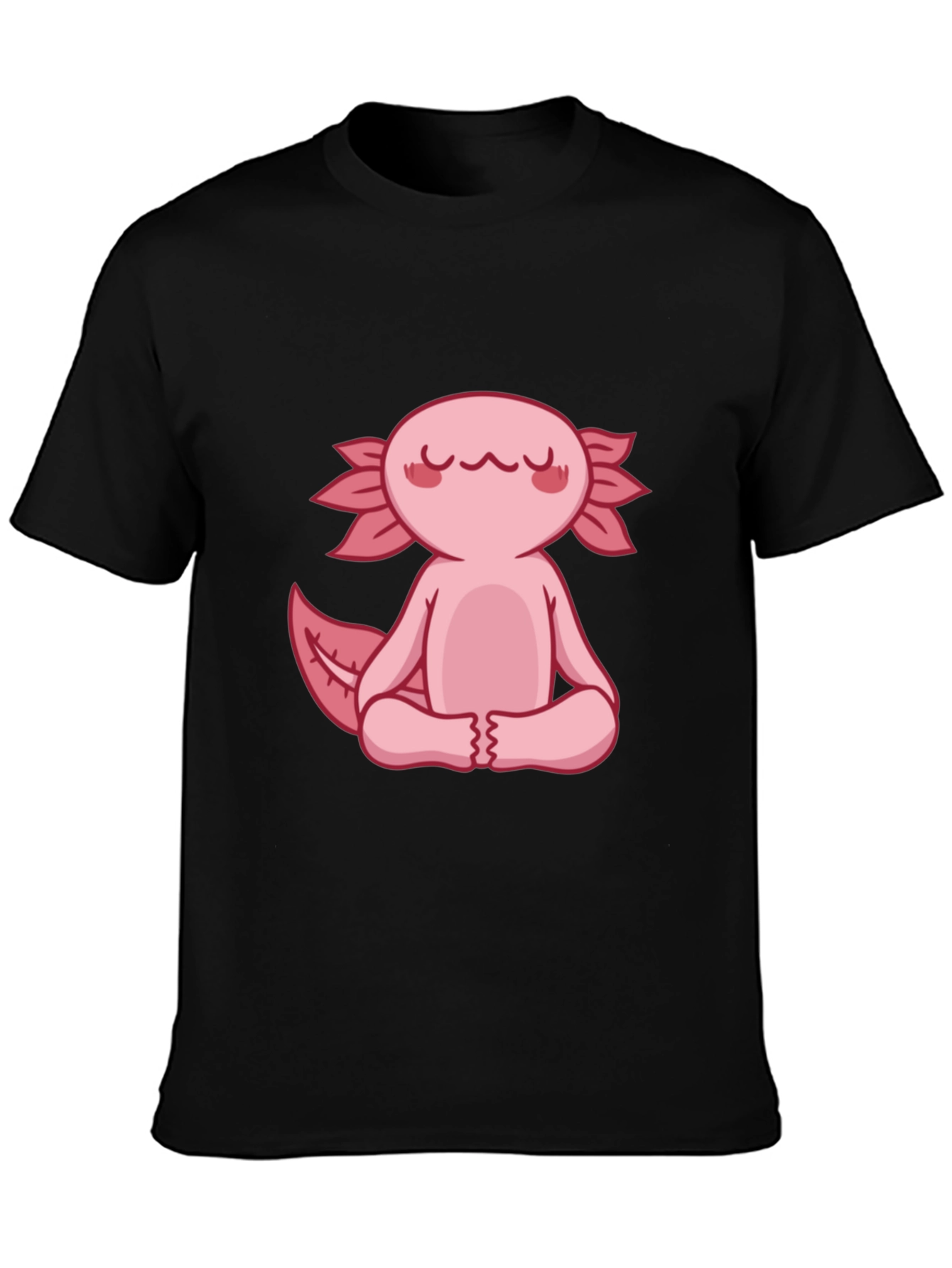 Axolotl Meditation T-Shirt - Zen Pink Salamander