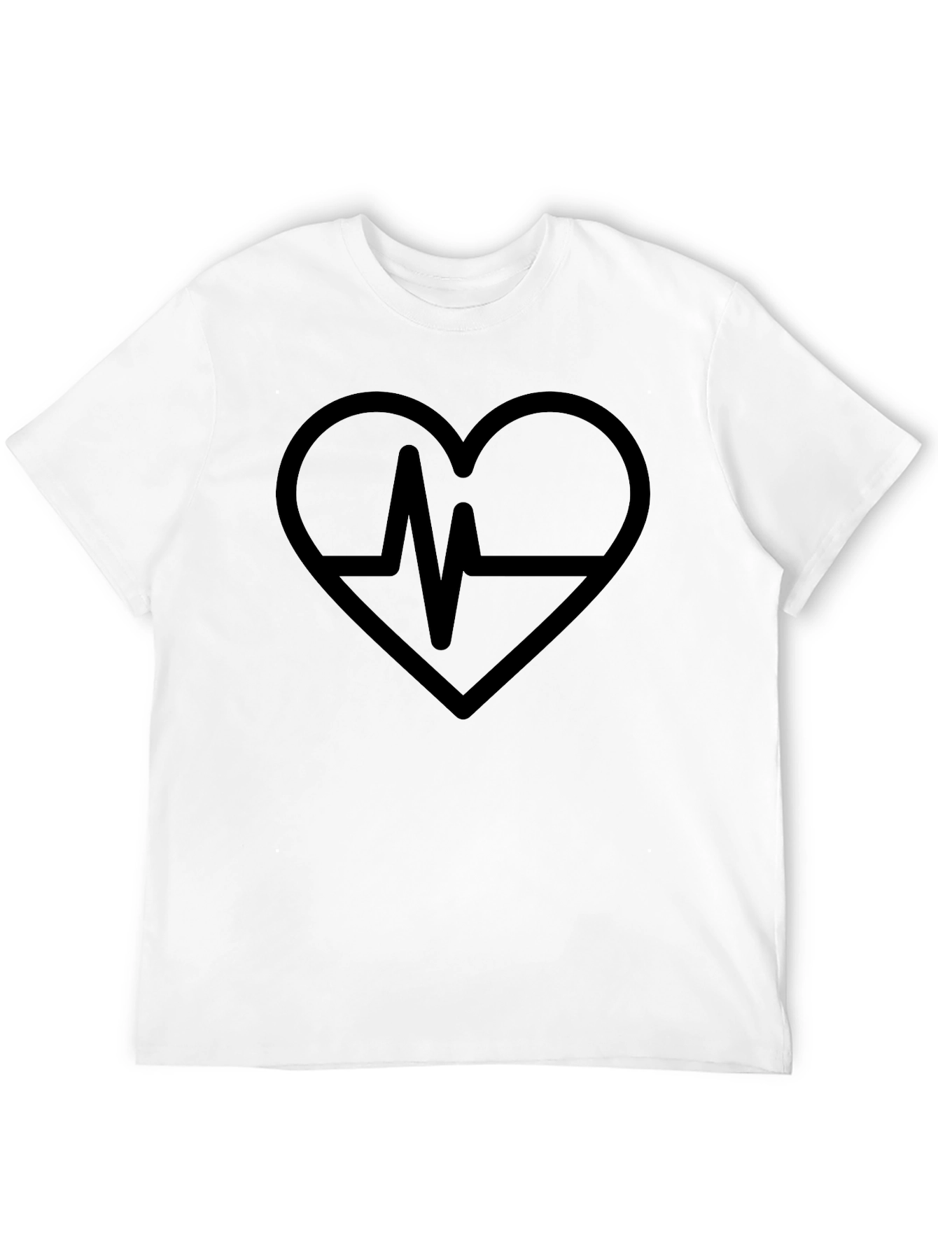 Heartbeat Graphic Tee - Stylish Mens Black T-Shirt