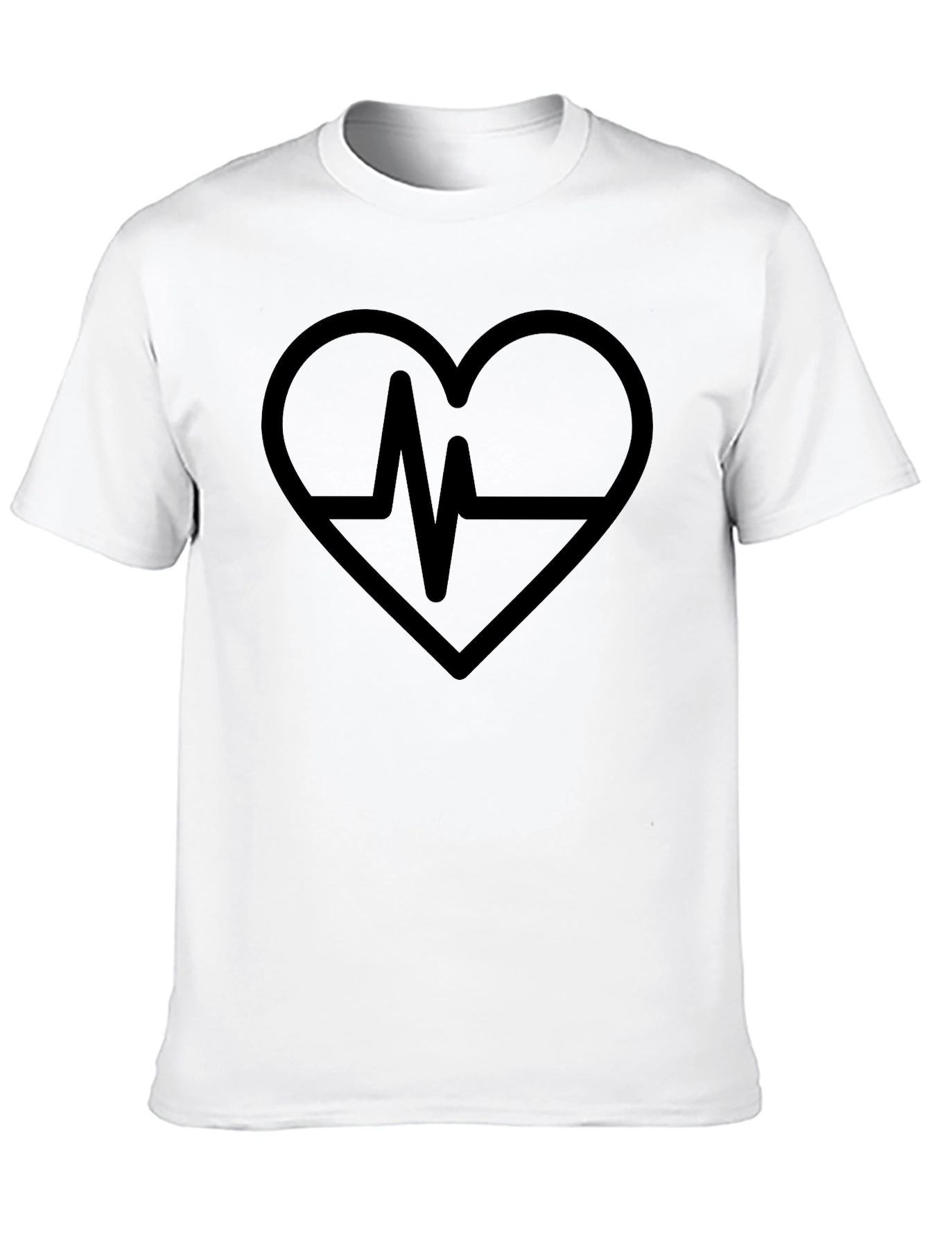 Heartbeat Graphic Tee - Stylish Mens Black T-Shirt