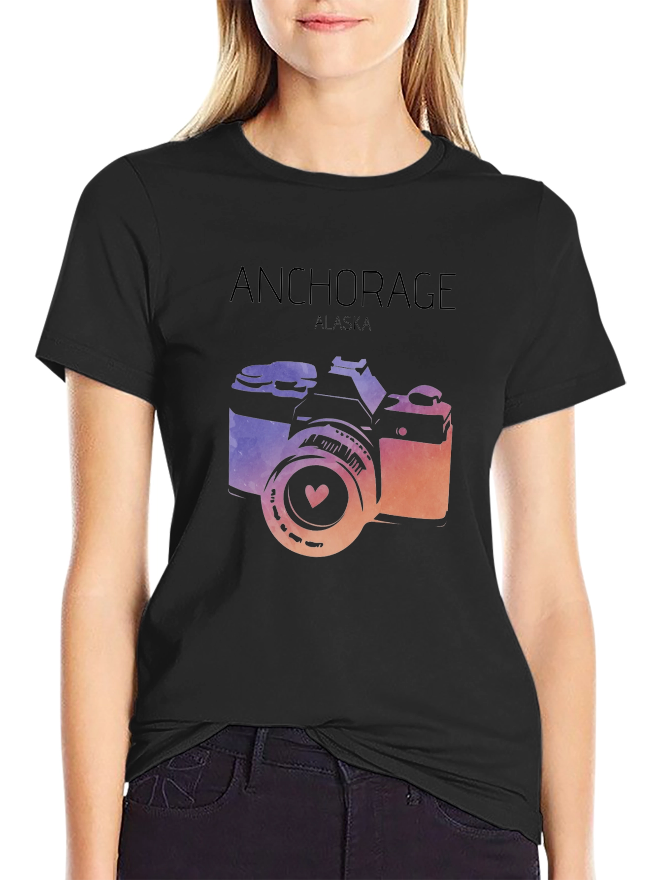 Anchorage Alaska Camera Graphic T-Shirt