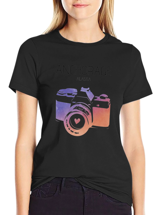 Anchorage Alaska Camera Graphic T-Shirt