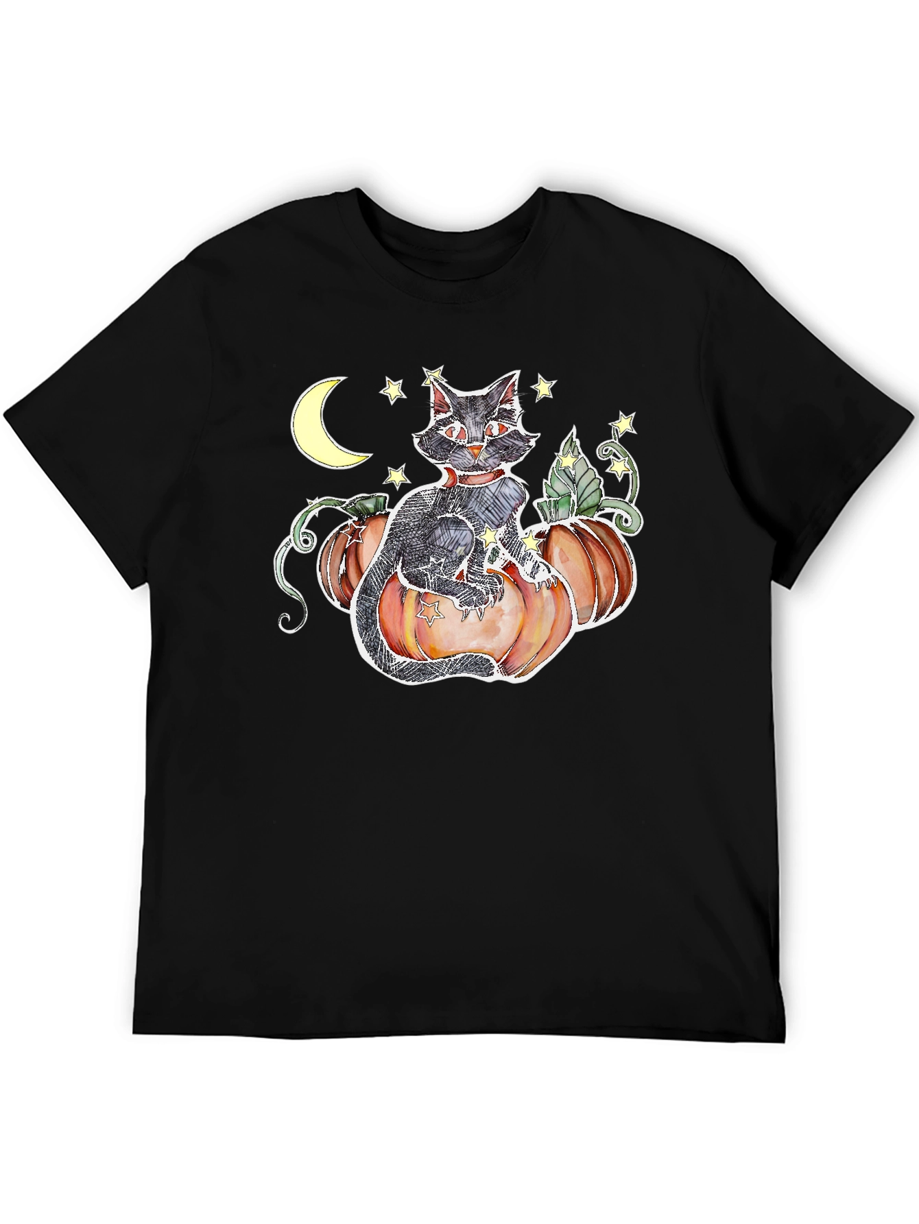 Halloween Cat Pumpkin T-Shirt