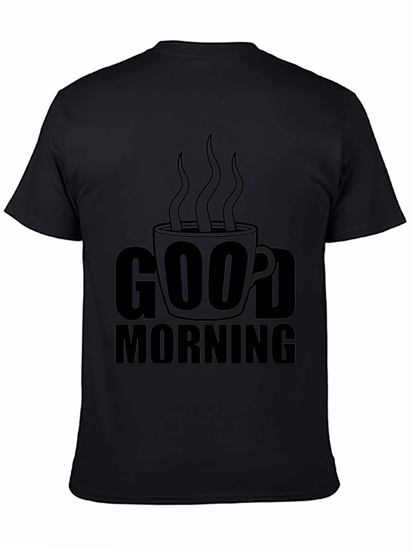 Good Morning Coffee Graphic T-Shirt - Black