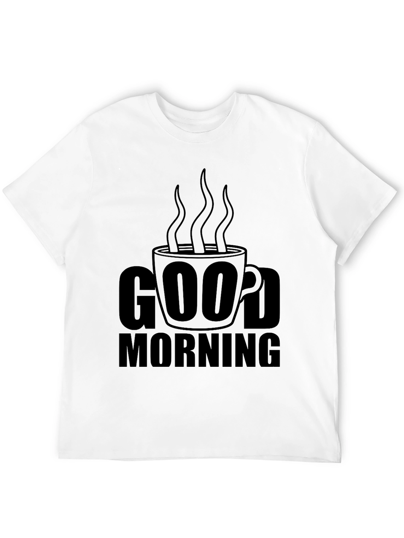 Good Morning Coffee Graphic T-Shirt - Black