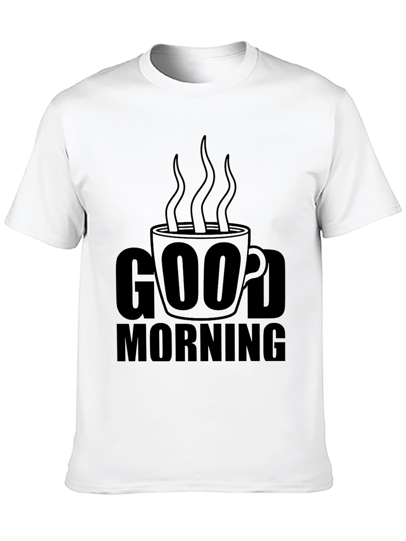 Good Morning Coffee Graphic T-Shirt - Black
