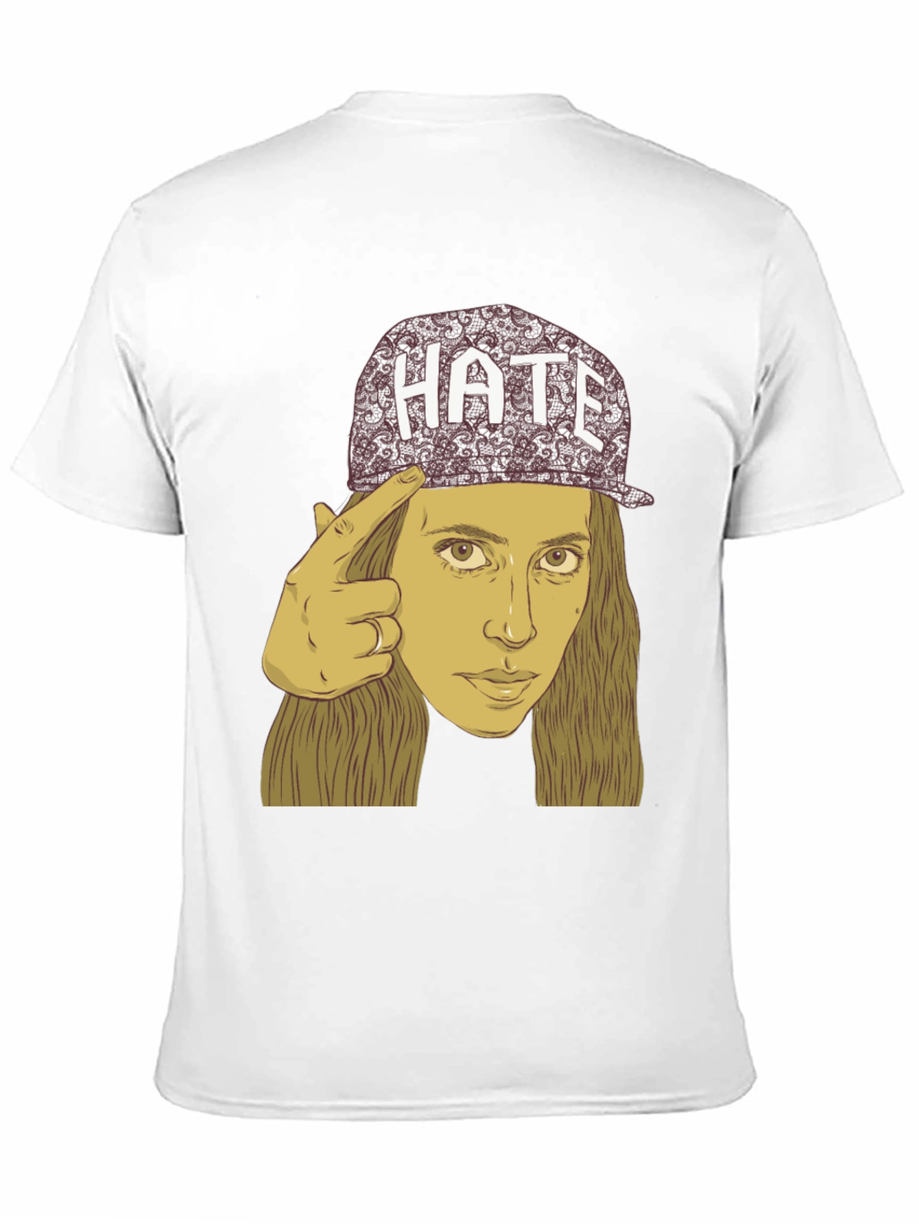 Hate Cap Tee - Edgy Graphic Print Unisex T-Shirt