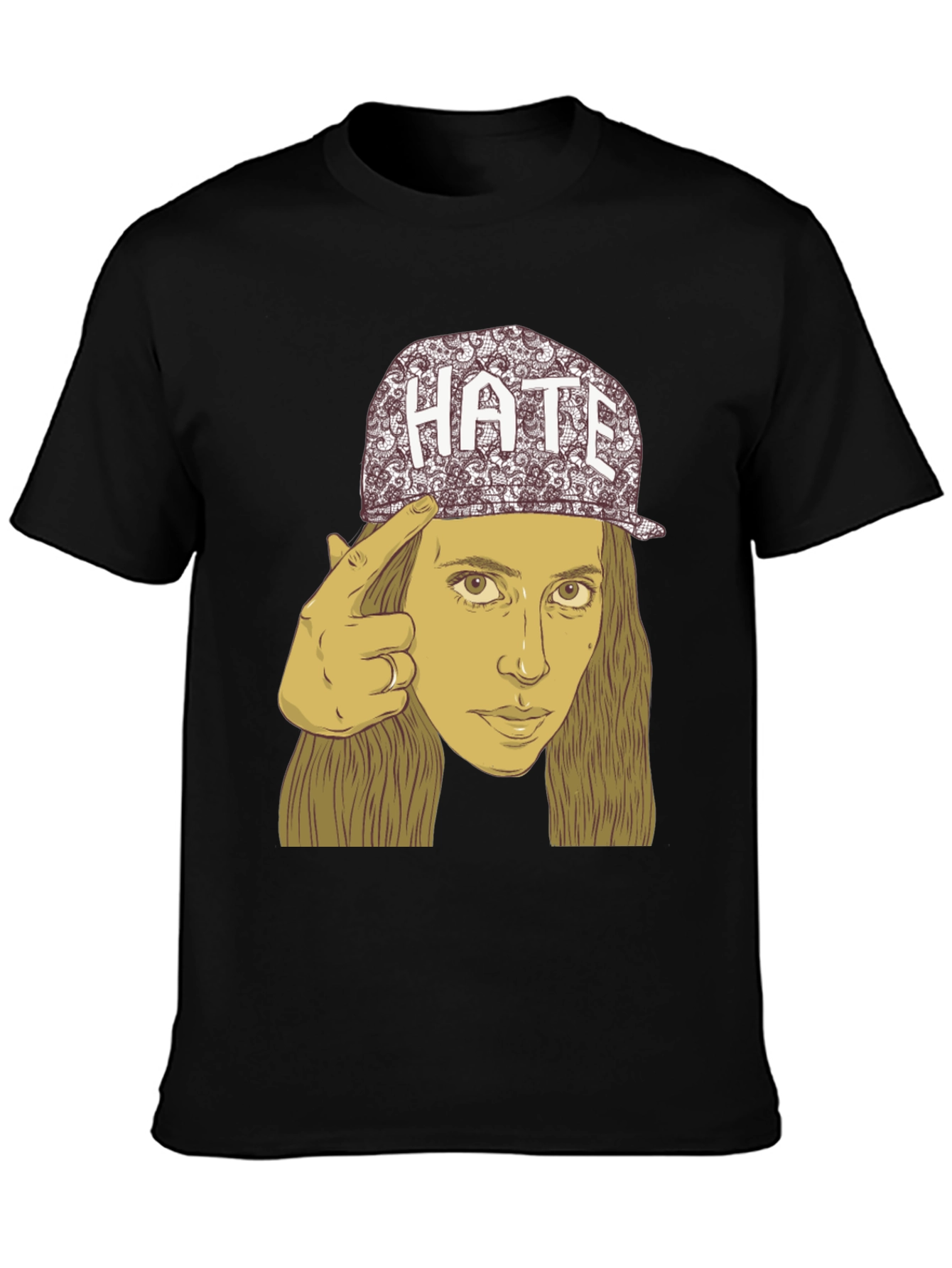 Hate Cap Tee - Edgy Graphic Print Unisex T-Shirt