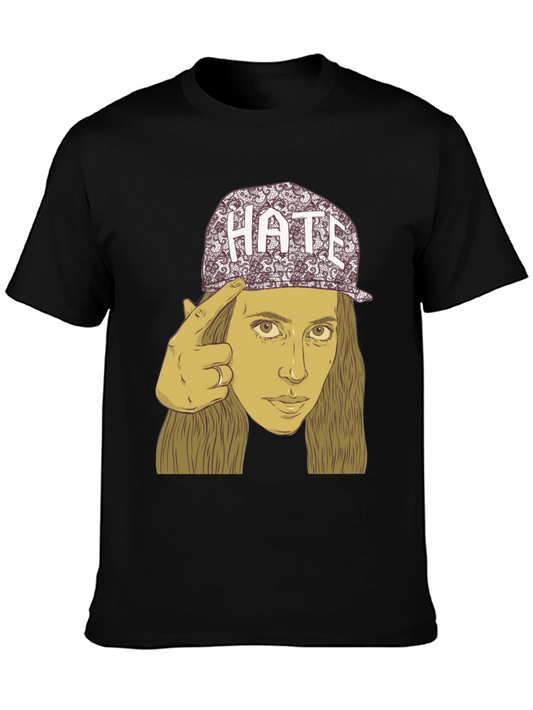 Hate Cap Tee - Edgy Graphic Print Unisex T-Shirt