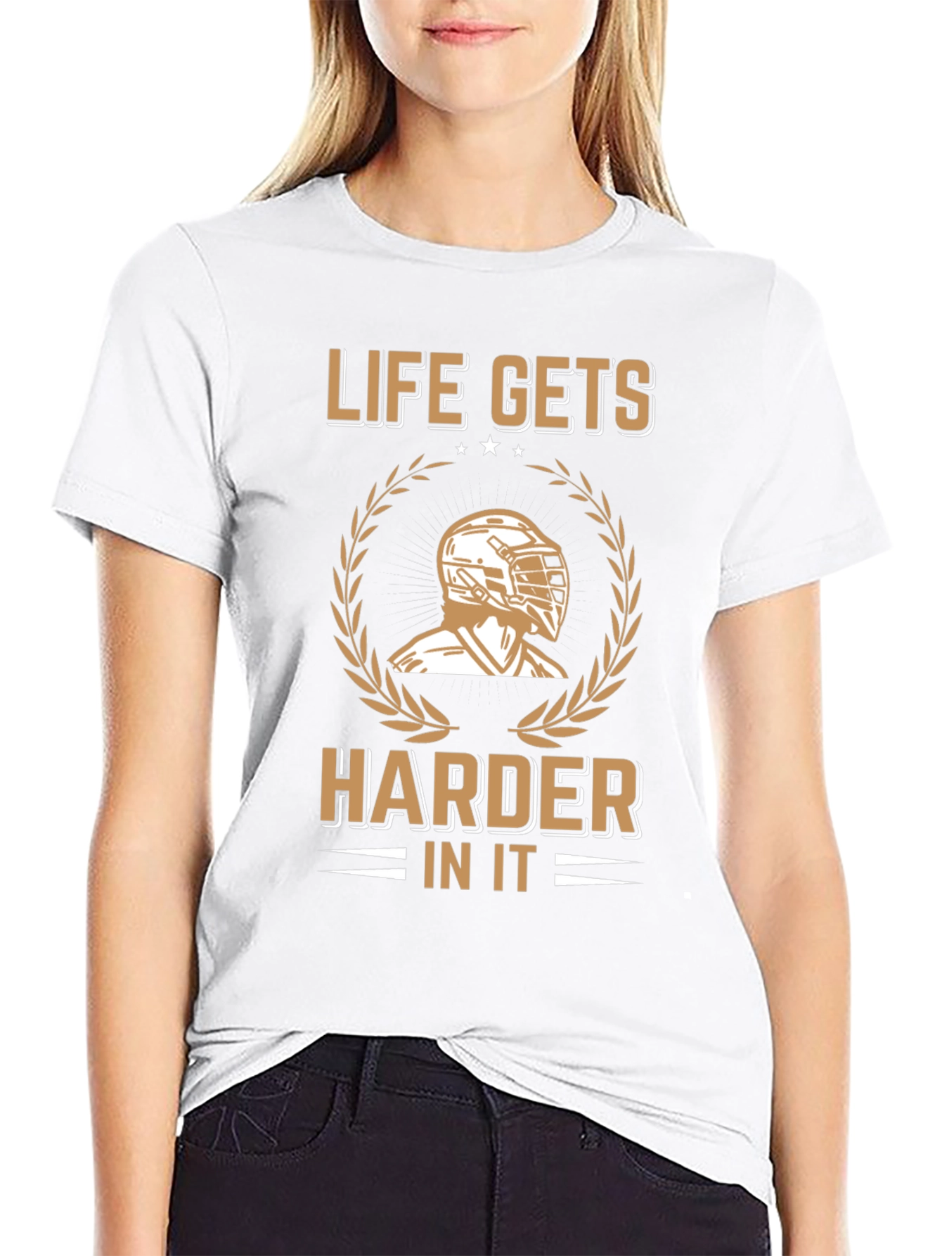 Life Gets Harder T-Shirt - Hockey Goalie Design