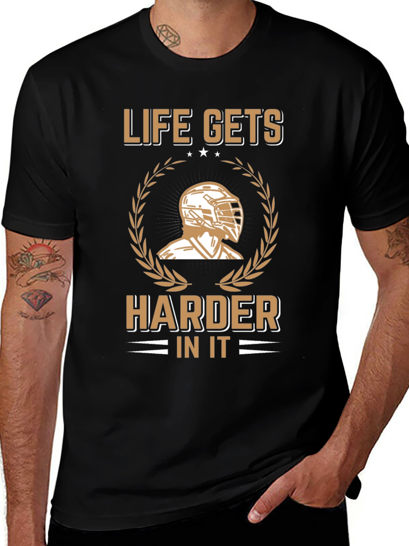 Life Gets Harder T-Shirt - Hockey Goalie Design
