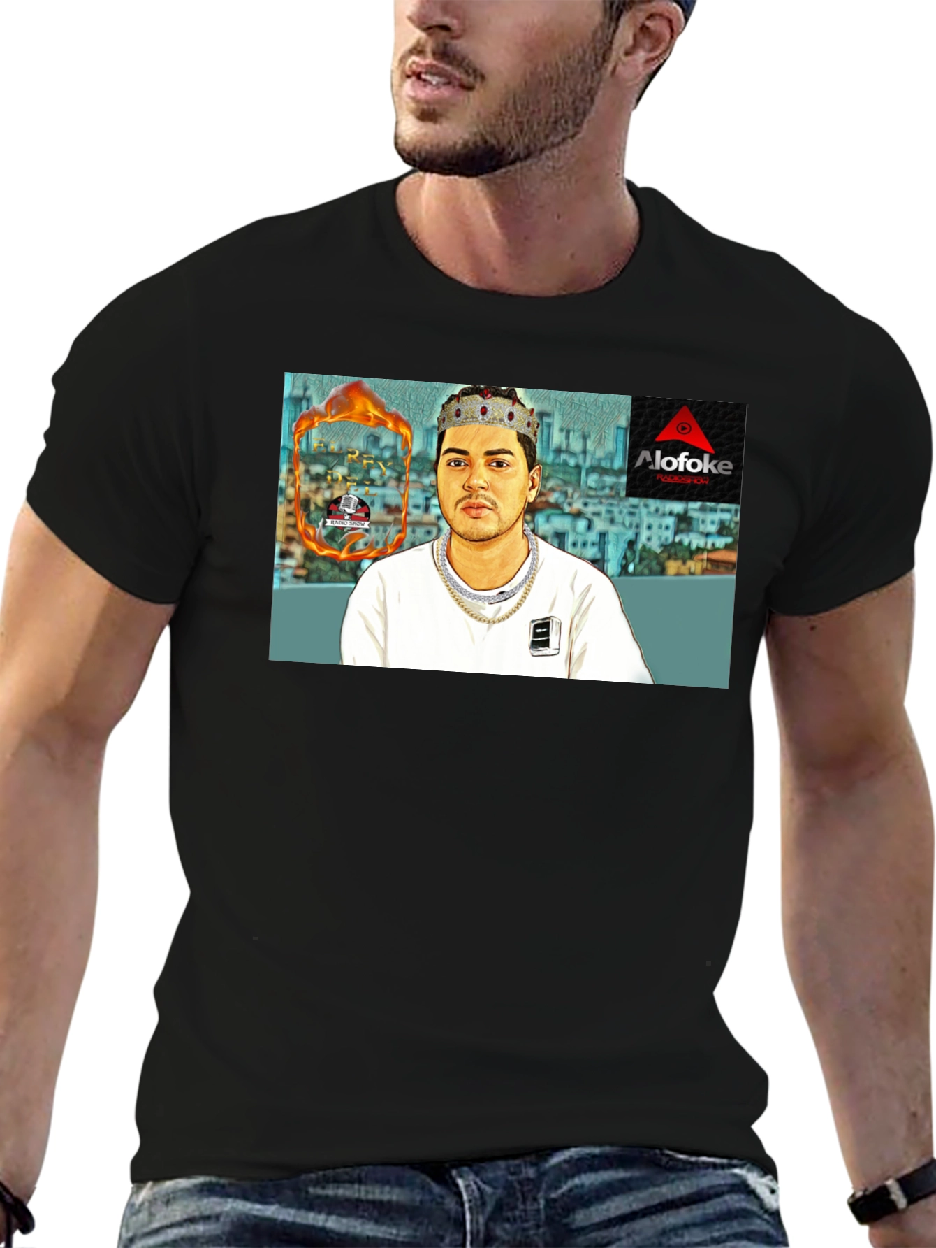 AlofoKe Graphic T-Shirt - Trendy Black Tee